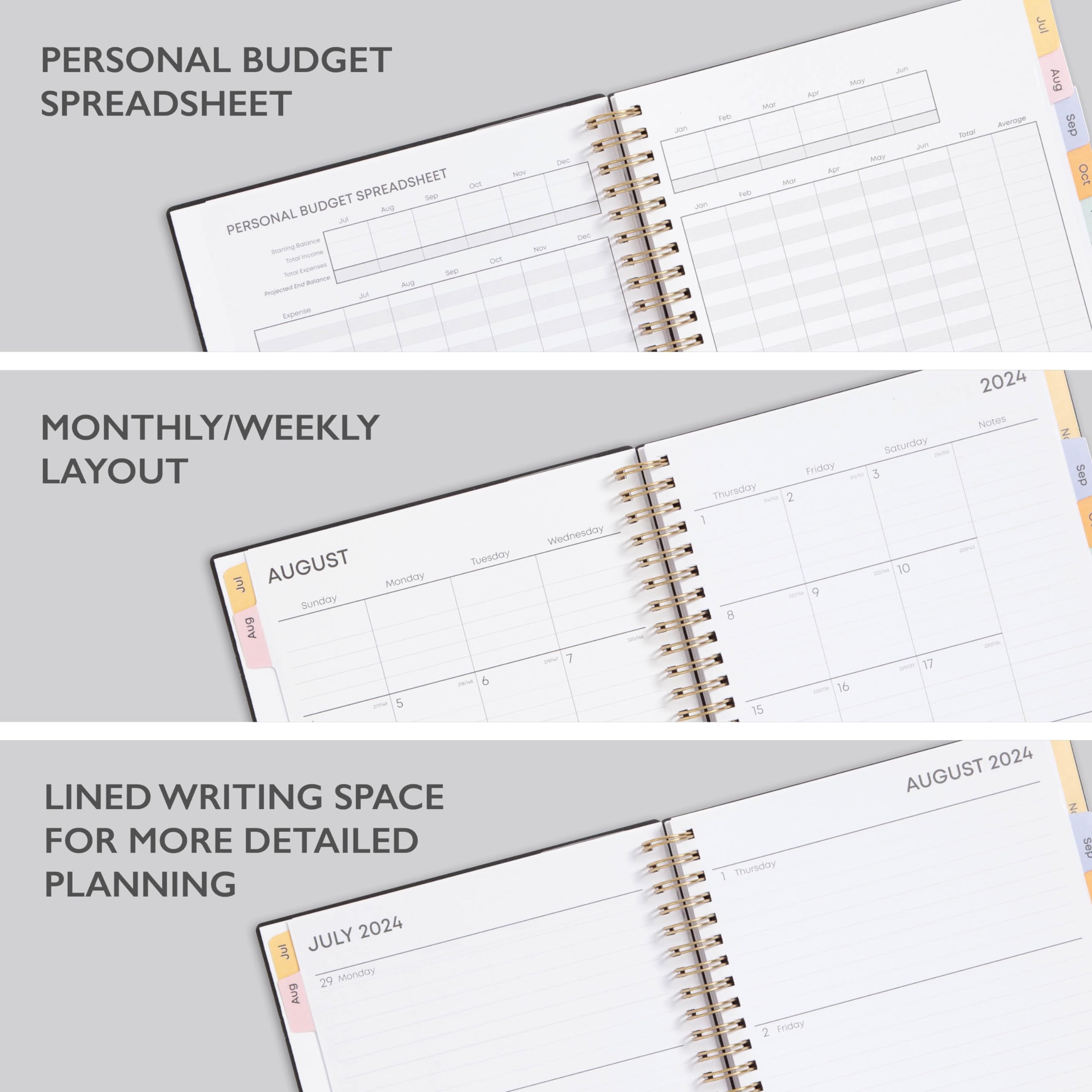 Blue Sky 2024-2025 Academic Planner - Weekly & Monthly Organizer, 5