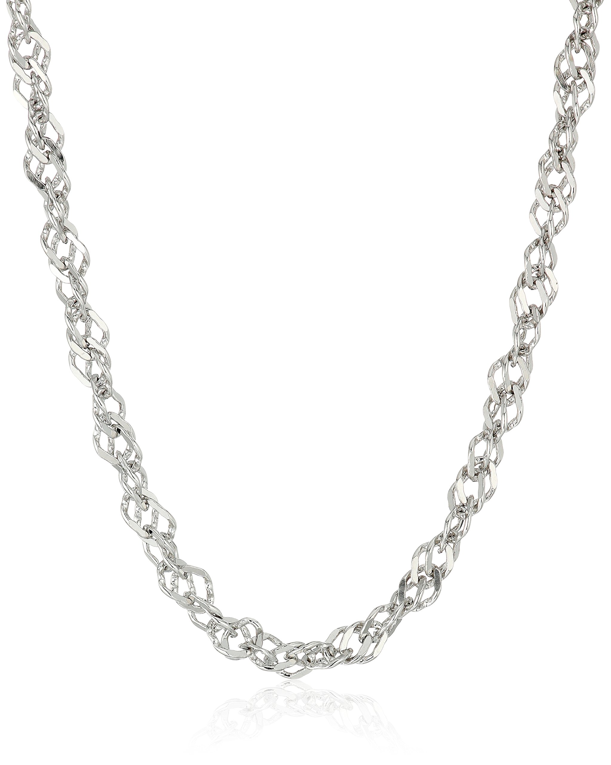 Sterling Silver Italian 3mm Singapore Chain Necklace 24 Inch - Elegant Layering Necklace for Women, Perfect for Daily Wear, Gifts & Special Occasions