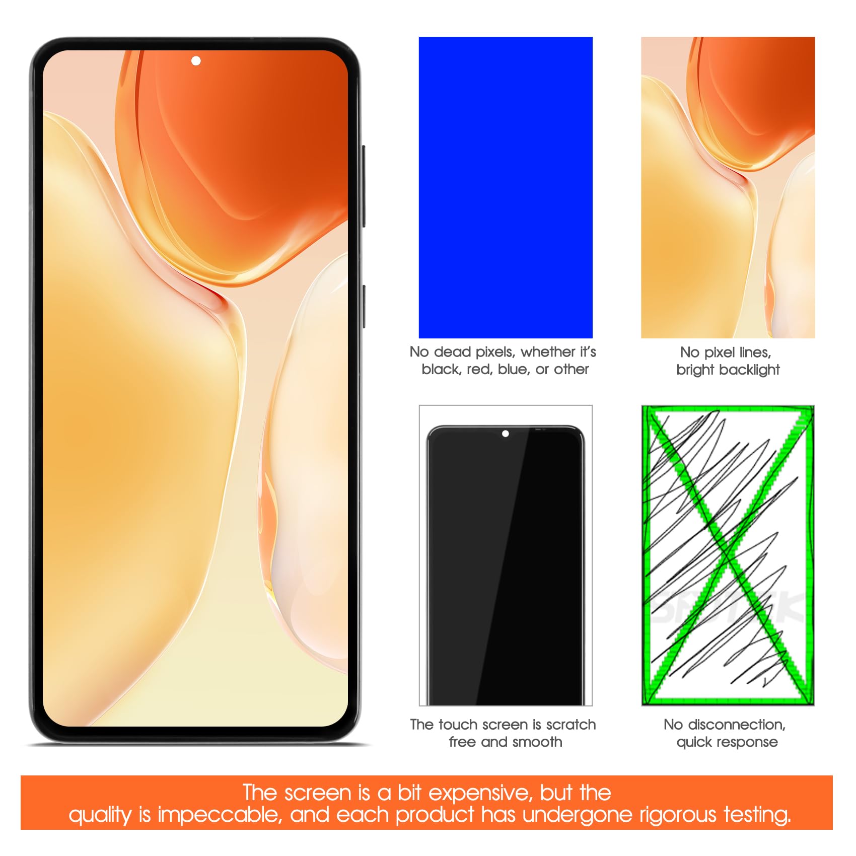 Original AMOLED LCD Screen Replacement for Samsung Galaxy S21 Plus (6.7 inch) with Frame & Tools - Compatible with SM-G996B/SM-G996U Models - Black Display Touch Digitizer Assembly - Perfect for DIY Phone Repair & Screen Replacement Projects