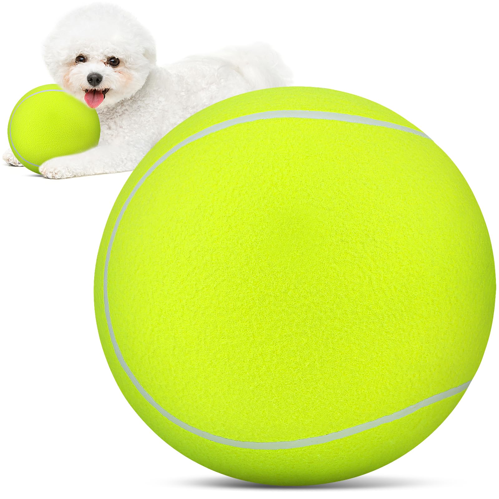 QDAN Tennis Ball for Dogs - Durable 6 Inch Yellow Dog Toy for Small Puppies, Outdoor Play & Fetch Games - Perfect for Training, Birthday Gifts & Backyard Fun