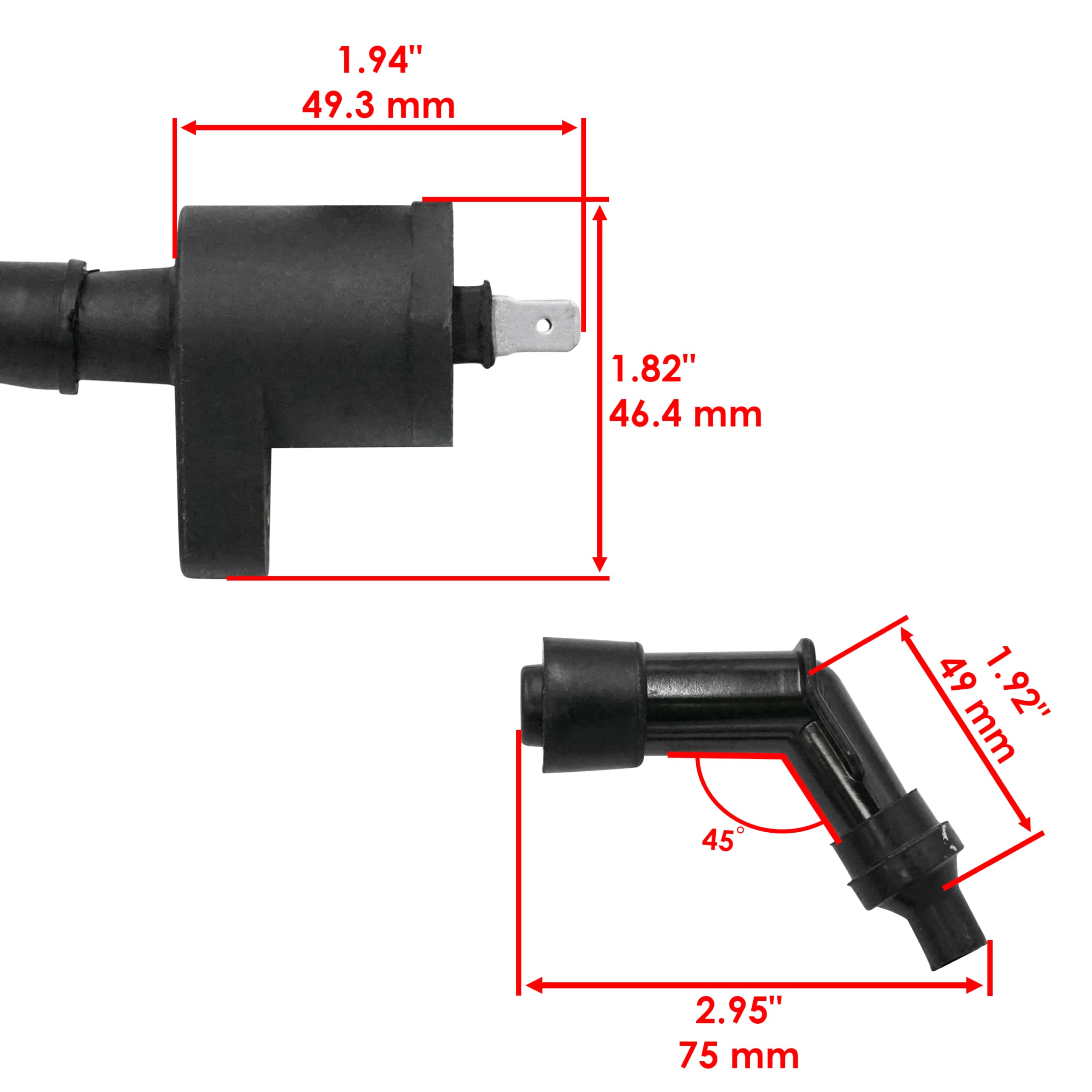 Caltric Ignition Coil Replacement for Honda Z50R 1988-1999 - Compatible with Z50R Motorcycles - High Performance Engine Part for Off-Road & Trail Riding