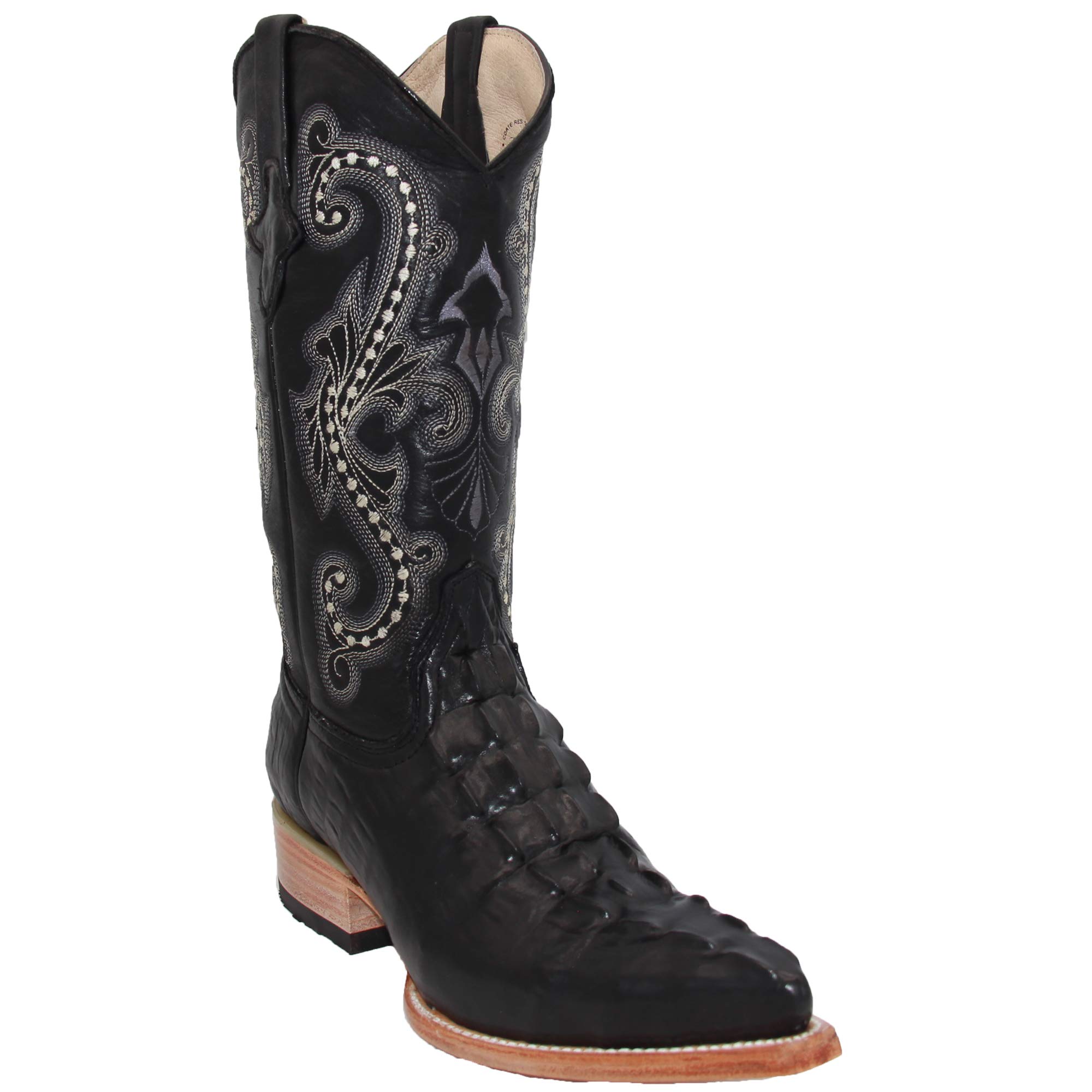 **Men's Crocodile Print Leather Cowboy Boots - Western Style Snip Toe Boots for Men | Perfect for Rodeo, Country Music Festivals & Western Fashion**