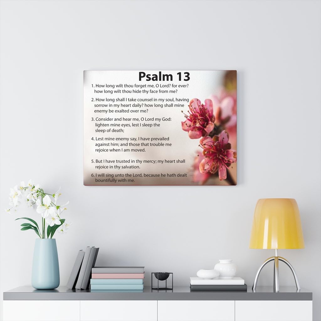 Christian Wall Art Canvas - Bible Verse Psalm 13 'When God' Scripture Print - Inspirational Home Decor for Living Room, Bedroom & Church
