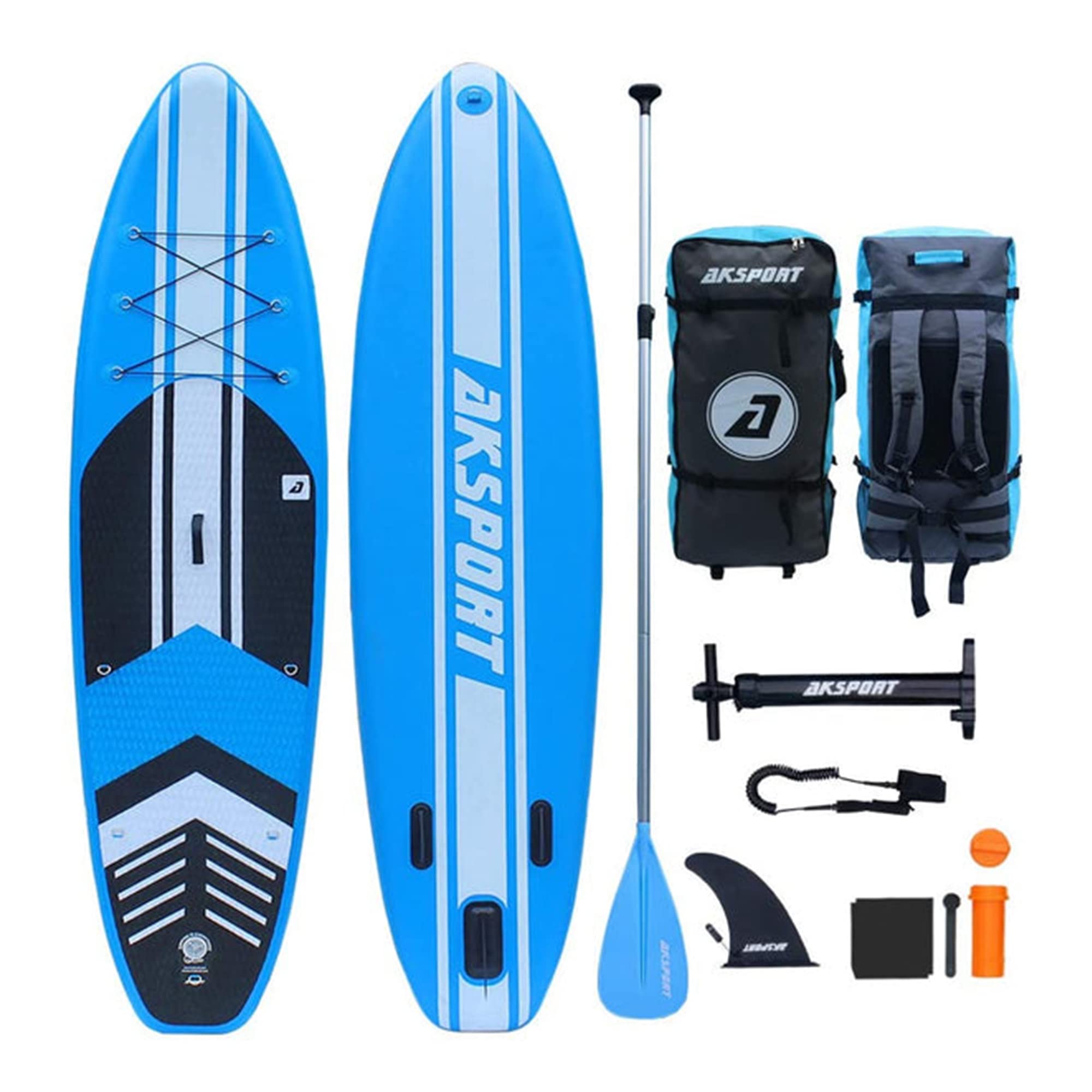 AKSPORT Inflatable Stand Up Paddle Board - Premium SUP Board Kit with Paddle, Pump & Bag for Adults & Youth - Perfect for Lakes, Rivers & Ocean Recreation