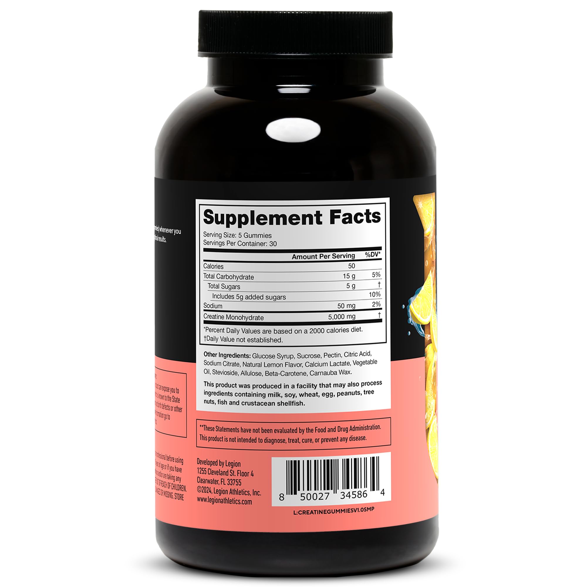 LEGION Creatine Monohydrate Gummies - Best Clean Creatine Supplement for Muscle Growth, Strength & Recovery - 150 Lemon Flavored Gummies for Athletes & Fitness Enthusiasts - Perfect Pre & Post Workout Nutrition for Gym, Bodybuilding & Sports Performance