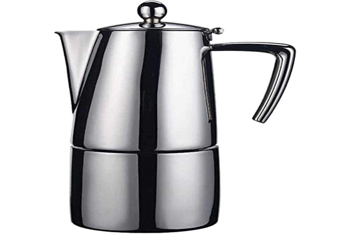 Slancio 10 Cup Stovetop Espresso Maker - Italian Moka Pot for Gas & Electric Stoves - Perfect for Home, Camping & Office Coffee Brewing