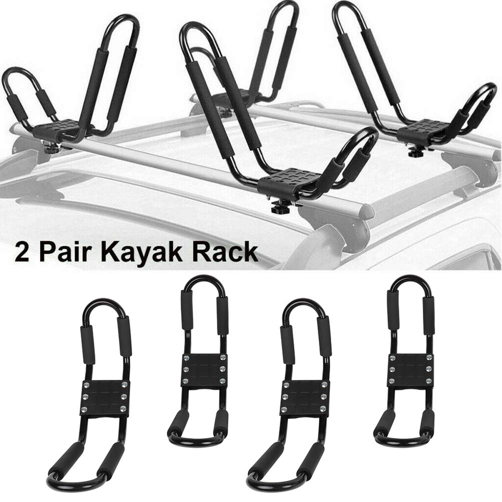 ECCPP Aluminum Roof Rack Cross Bars with Kayak Carrier Set - Compatible with Ford Explorer 2016-2019 Models - 2x Roof Rack Bars + 4x J-Bar Kayak Rack - Heavy Duty Cargo Carrier for SUVs - Perfect for Road Trips, Camping & Outdoor Adventures