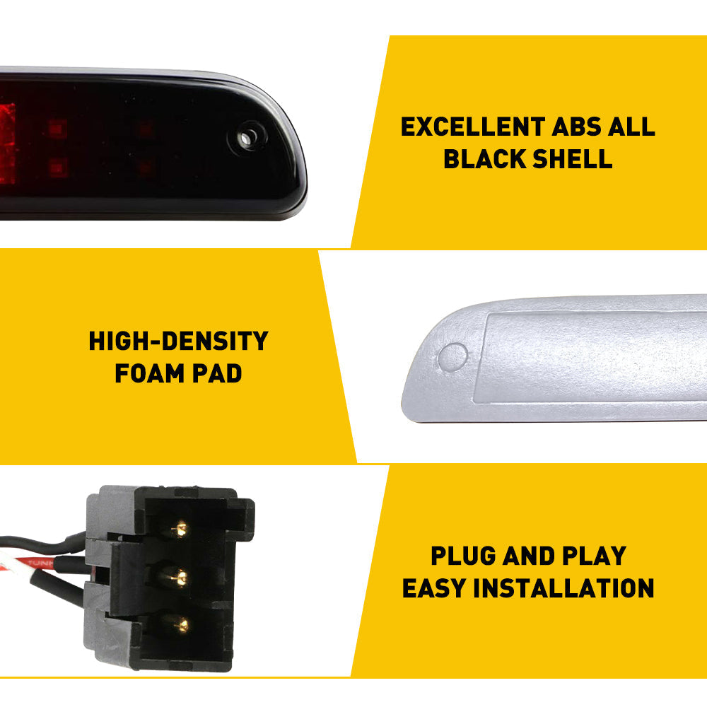 Red & White LED 3rd Brake Light Kit for 1999-2016 Ford F-Series, 1993-2011 Ranger, 2001-2005 Explorer & 1995-2003 Mazda B-Series Trucks - Enhanced Safety & Style for Night Driving & Custom Vehicle Upgrades