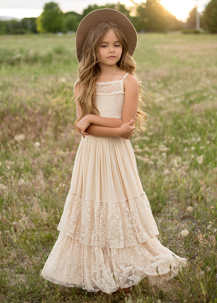 Elegant Catrin Dress in Ecru - Women's Boho Chic Linen Summer Dress for Beach, Wedding & Vacation