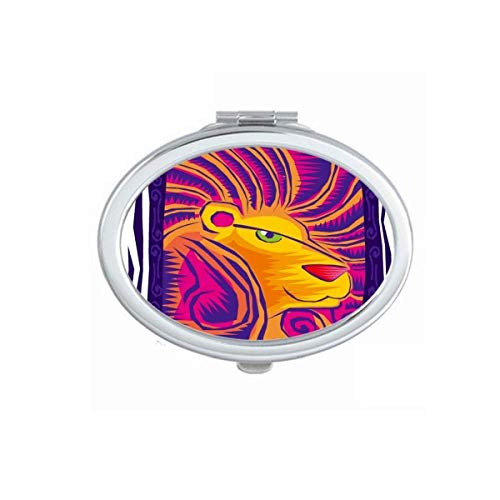 DIYthinker Constellation Leo Mexican Engraved Mirror - Portable Foldable Double-Sided Makeup Mirror for Travel & Home Use | Perfect for Handbags, Vanity & On-the-Go Touch Ups
