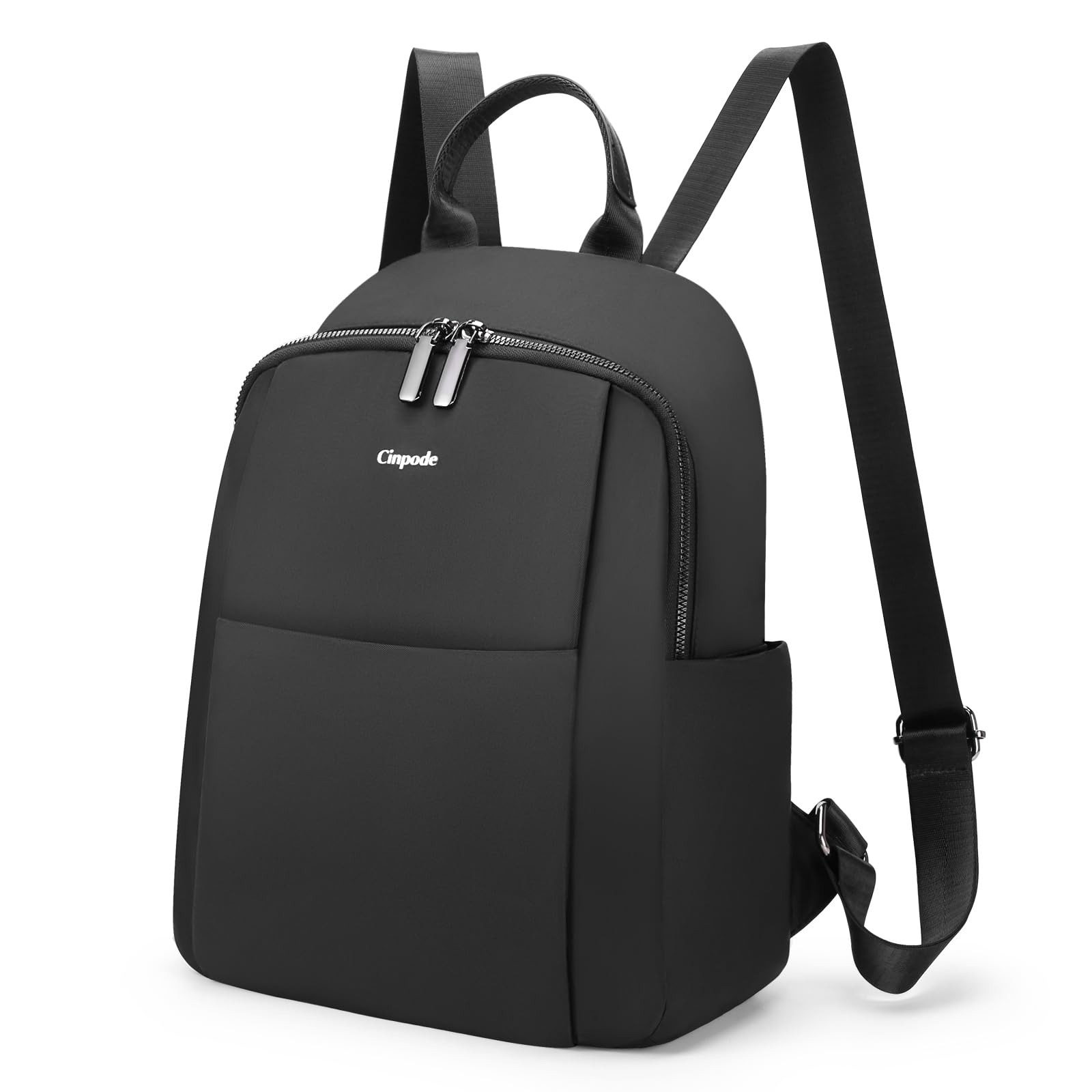 Mini Backpack for Women - Waterproof Nylon Travel Backpack with Anti-Theft Design & Multiple Pockets - Small Casual Daypack Shoulder Bag Purse for Work, School, Hiking & Daily Use (Black)
