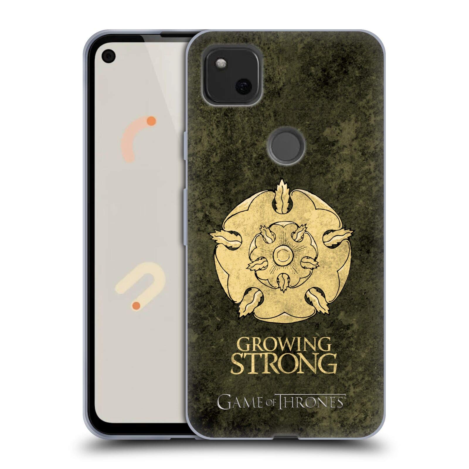 Head Case Designs HBO Game of Thrones Tyrell Dark Distressed Sigils Soft Gel Case for Google Pixel 4a - Perfect for Fans & Daily Protection