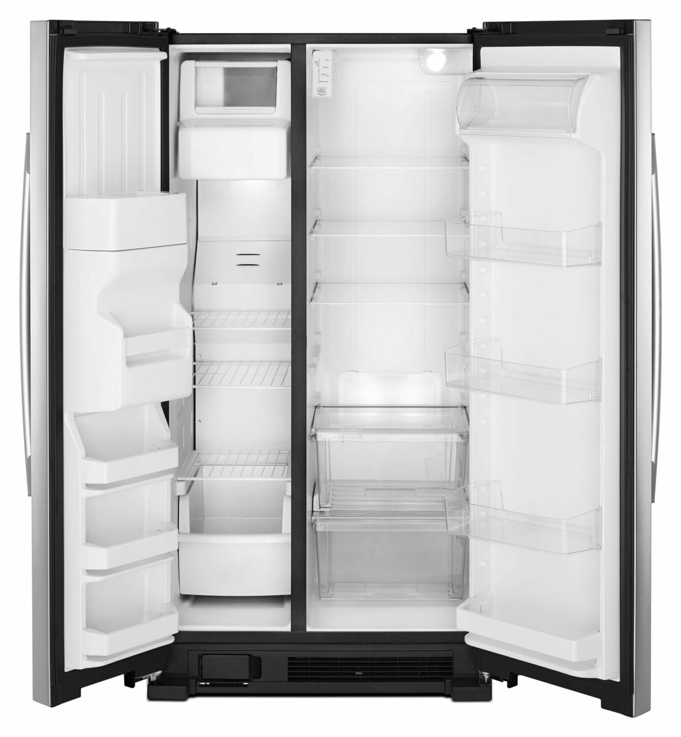 Amana ASI2175GRS 33 Inch Side By Side Refrigerator with Dual Pad External Ice & Water Dispenser - Black Stainless Steel | Perfect for Kitchens, Offices & Entertaining Spaces