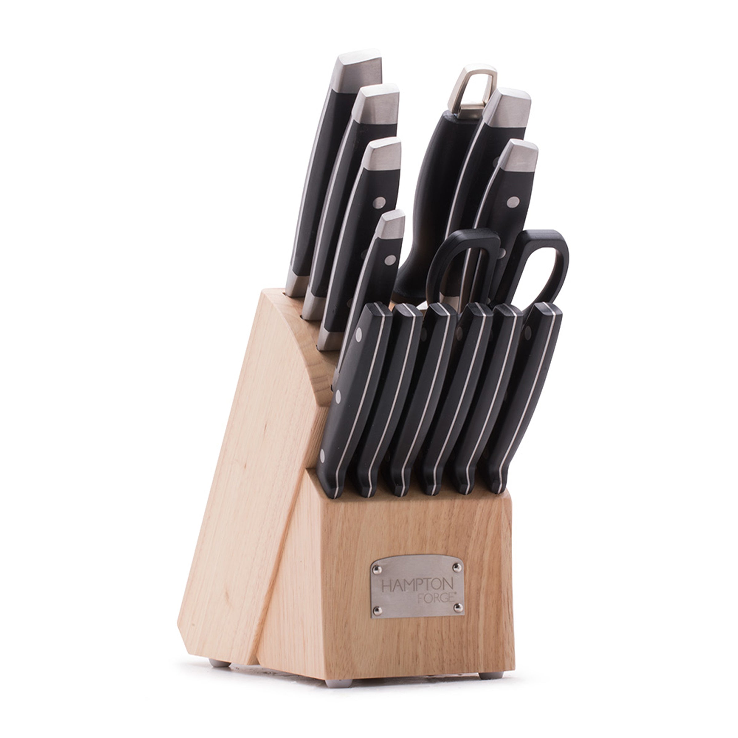Premium Continental 15-Piece Knife Block Set with Wooden Stand - High-Quality Kitchen Cutlery for Professional Chefs & Home Cooking - Perfect for Meat Cutting, Vegetable Chopping & Food Prep
