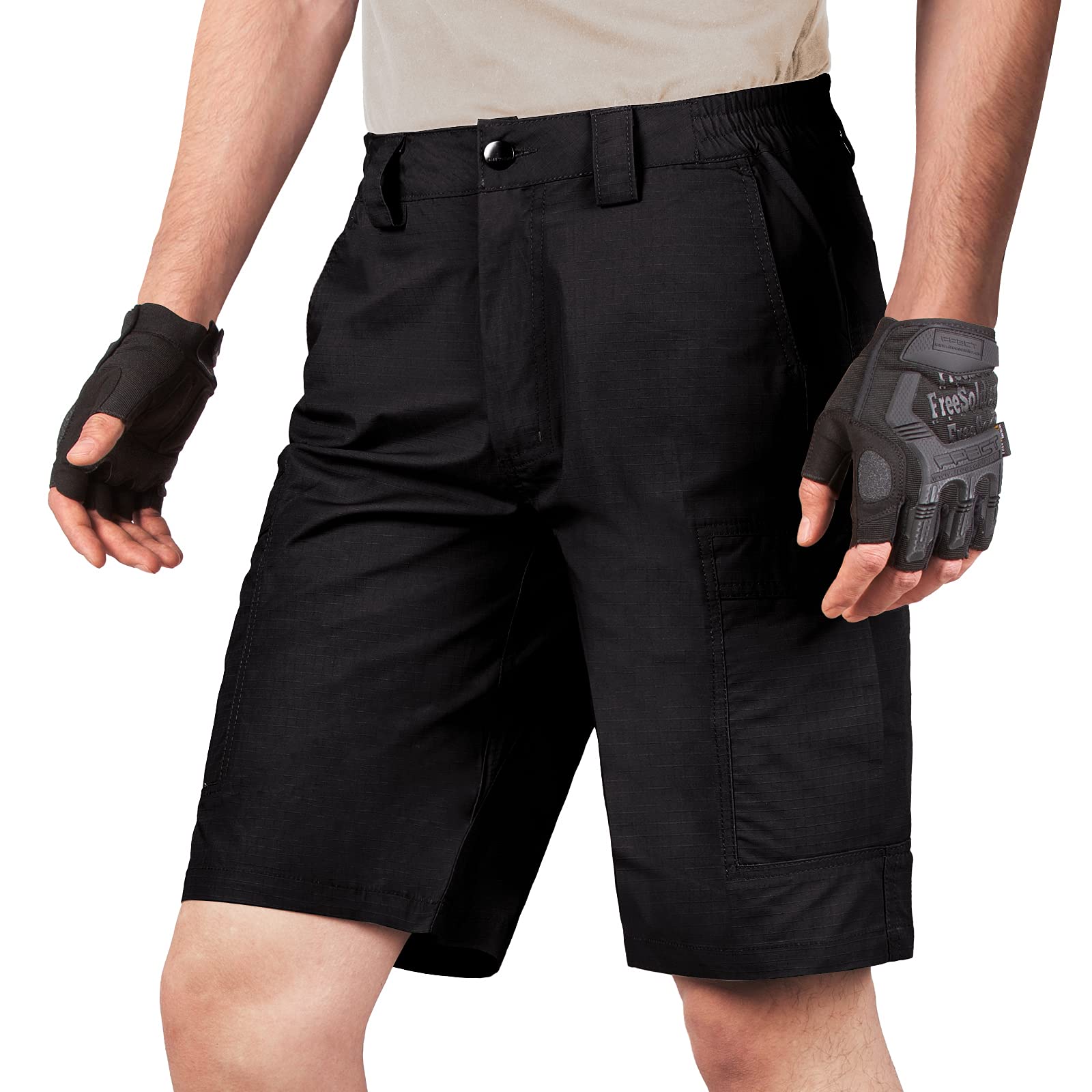 FREE SOLDIER Men's Water Resistant Tactical Hiking Shorts - Quick Dry, Relaxed Fit Cargo Work Shorts with Multiple Pockets | Perfect for Outdoor Adventures, Camping, Hiking & Tactical Activities