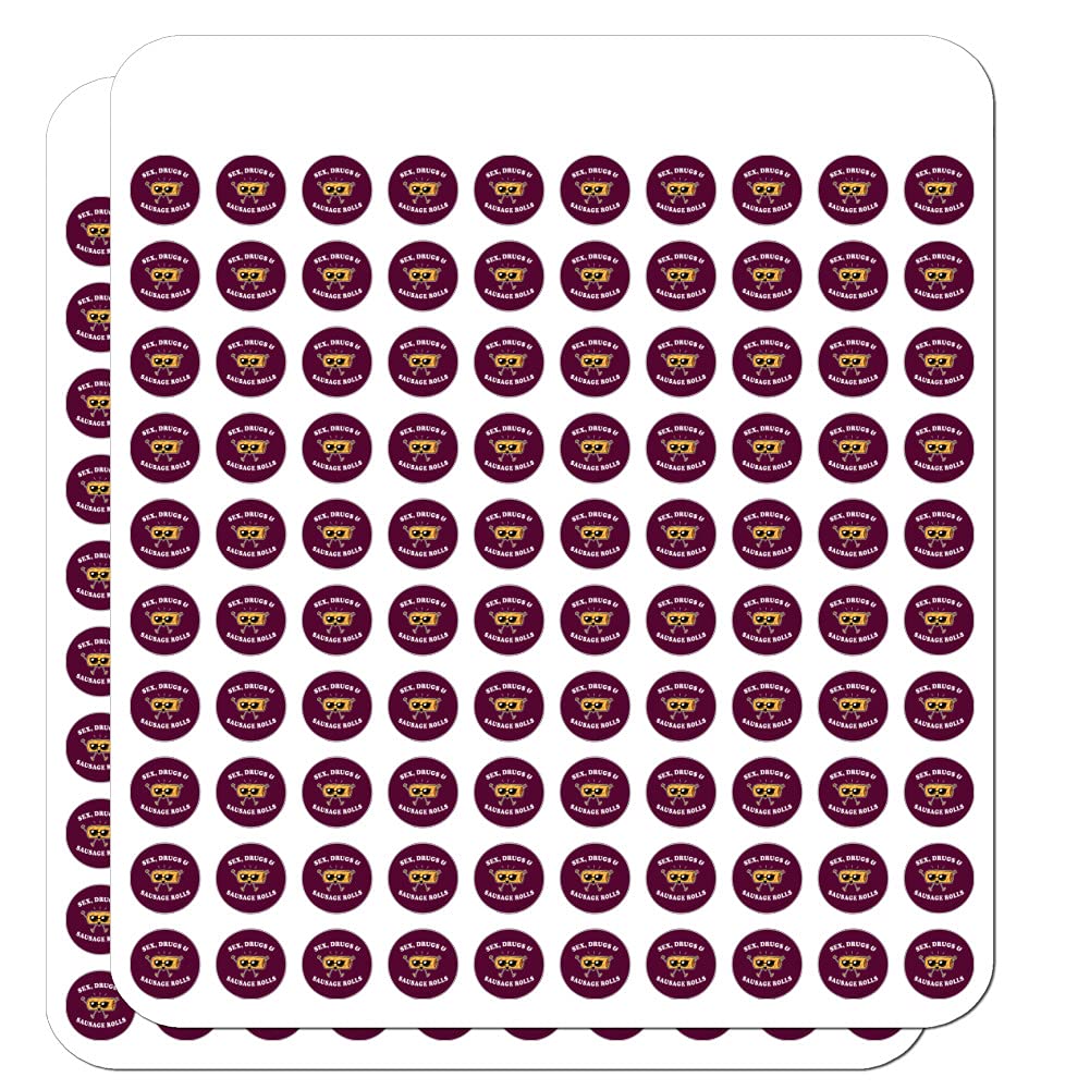Funny Humor Stickers for Planners & Scrapbooking - Sex, Drugs and Sausage Rolls Design - Perfect for DIY Crafts, Journals, and Bullet Journals