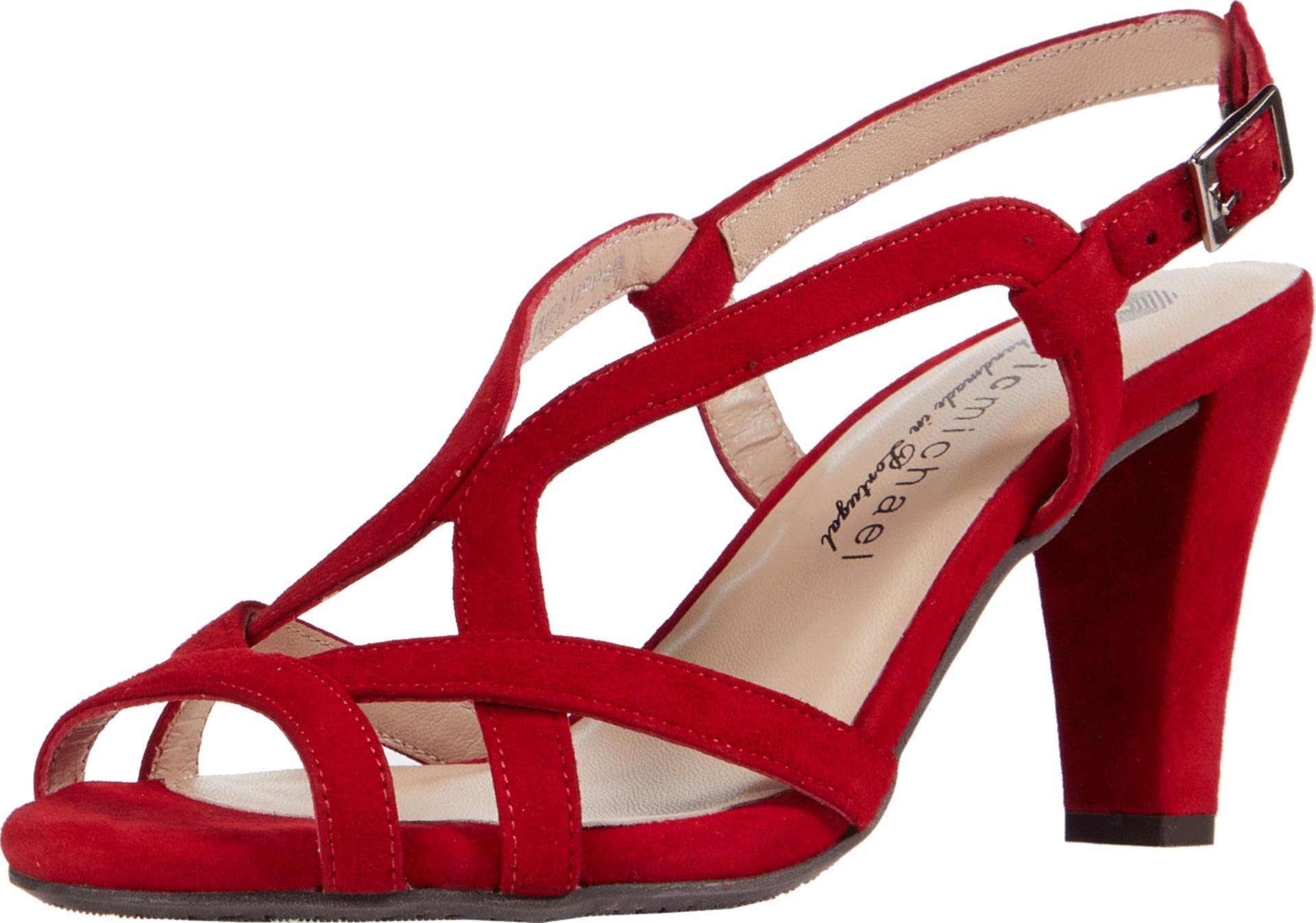 Eric Michael Veronika Women's Comfortable Slide Sandals - Red, Size EU 40/US 9 - Perfect for Beach, Pool, and Summer Casual Outfits