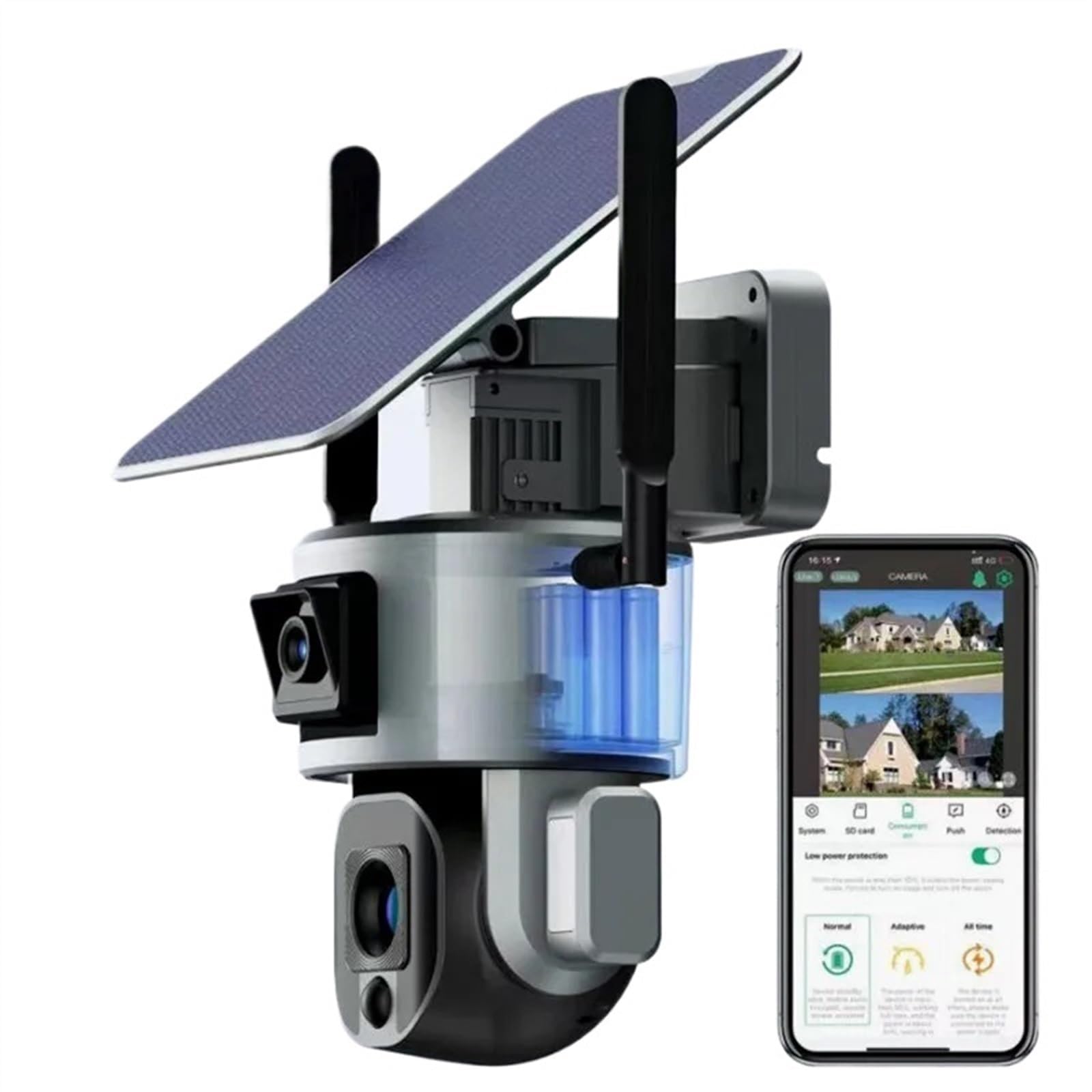 4K 8MP Wireless Outdoor Security Camera with 4G LTE, Solar Power & Auto-Tracking - Dual Lens PTZ IP Camera with Night Vision, Motion Detection & 128GB Storage - Ideal for Home Security, Yard Monitoring & Property Surveillance