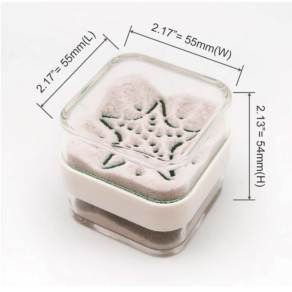 2-1/8 Inch Sand & Shells Paperweight Cube with Beach Wave & Footprint Patterns - Real Beach Sand Inside - Perfect Desk Decor for Office, Home & Beach-Themed Gifts