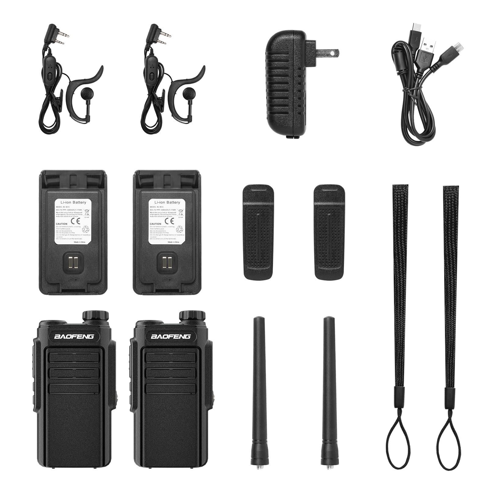 BAOFENG MP31 GMRS Radio Handheld Two Way Radio - Waterproof Rechargeable Walkie Talkies with NOAA Weather Scan, GMRS Repeater & 2-in-1 Type-C Charging Cable (2 Pack) - Perfect for Outdoor Adventures, Hiking, Camping & Emergency Communication