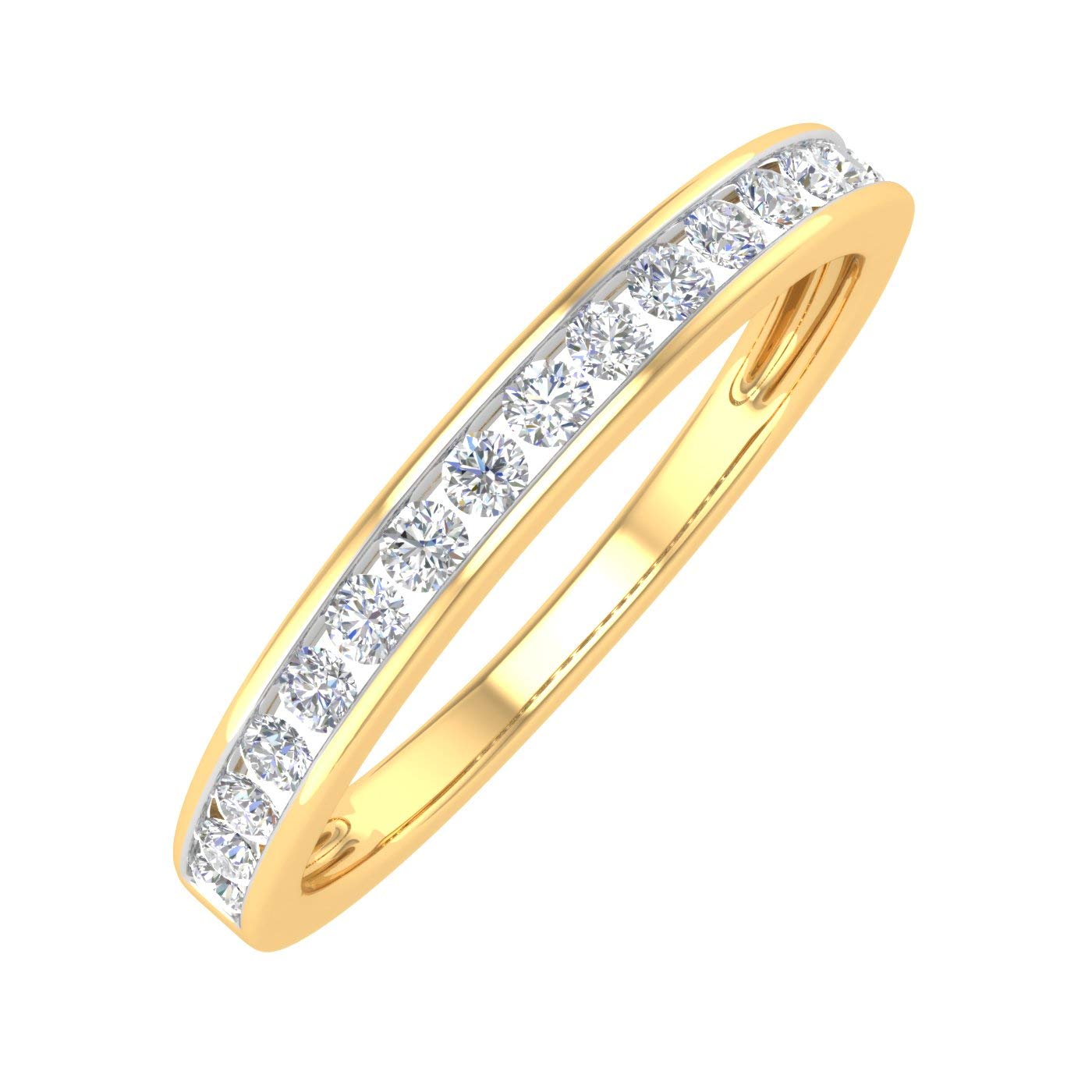 1/4 Carat Channel Set Diamond Ladies Anniversary Wedding Band in 10K Gold - IGI Certified | Elegant Gift for Wife, Bridal Jewelry, Valentine's Day Present, Engagement Ring Alternative