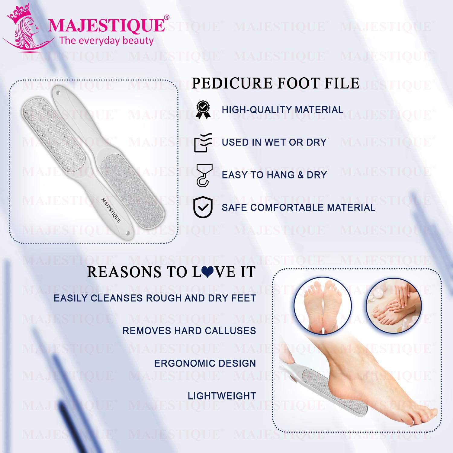 Majestique Callus Remover Foot Scrubber - Professional Foot File for Dead Skin Removal, Callus Rasp & Cracked Heel Treatment - Exfoliating Pedicure Tool for Soft Smooth Feet - Perfect for Home Spa & Pedicure Care (Multicolor)