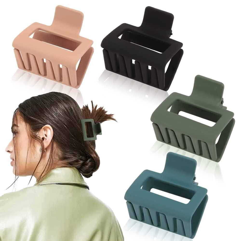 4 Pack Matte Square Hair Claw Clips for Women - Medium 2