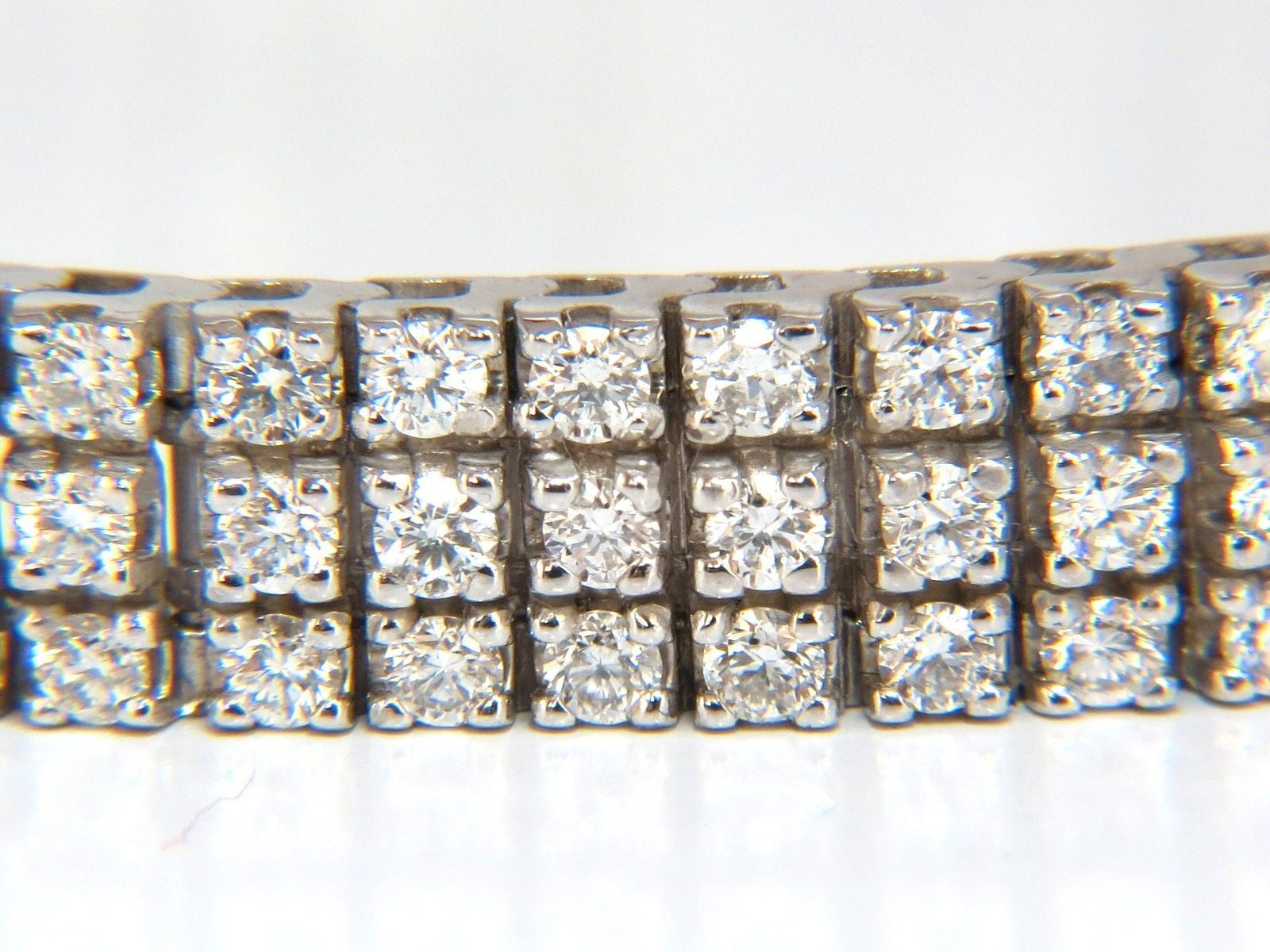 5.50ct Natural Round Brilliant Diamond Tennis Bracelet in 14K White Gold - Elegant Three Row Design for Women, Perfect for Weddings, Anniversaries & Special Occasions