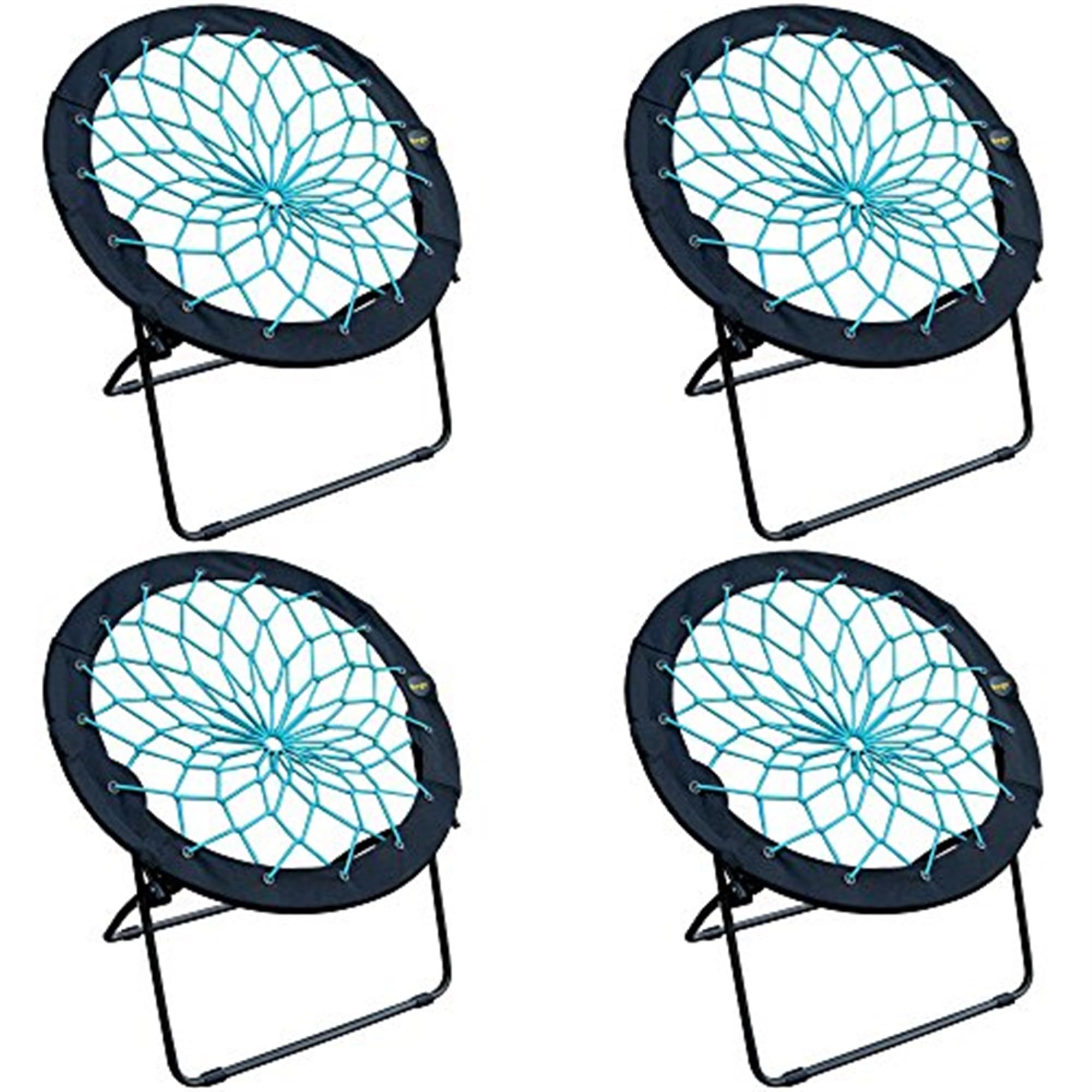 Foldable Bungee Chair - Portable & Lightweight for Dorm, Living Room, Bedroom, Camping, Gaming & Outdoor Lounging - Comfortable Teal Elastic Cord Seating (4-Pack) - Perfect for Small Spaces, Beach Trips & Backyard Relaxation