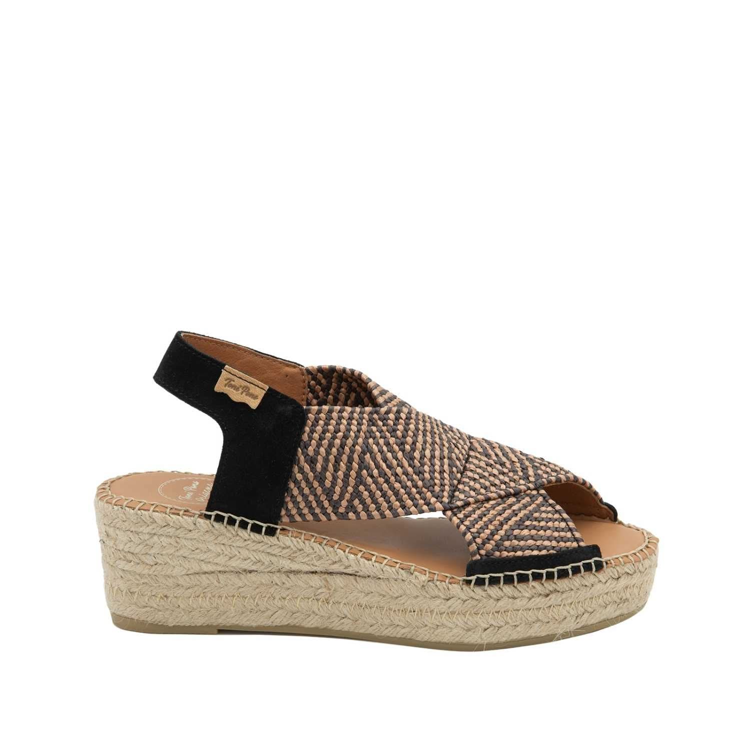 Women's Comfortable Textile Wedge Espadrille Shoes - Masai Style Summer Sandals for Beach, Vacation & Casual Outings