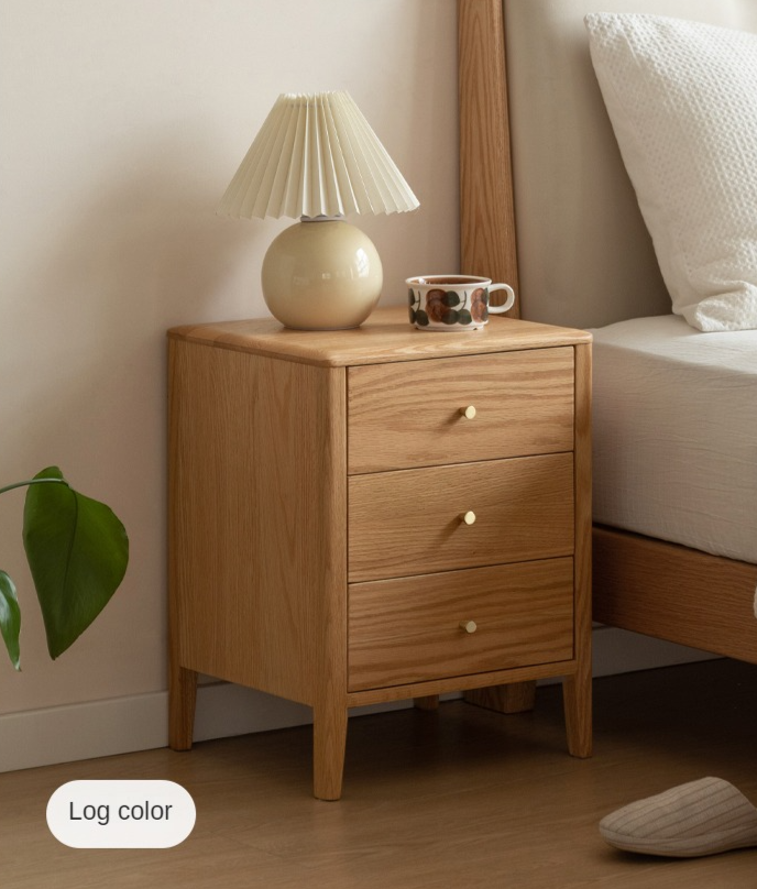 Solid Wood Nightstand - Oak & Cherry Wood Bedside Table for Bedroom, Modern & Rustic Style | Perfect for Bedrooms, Guest Rooms & Home Decor