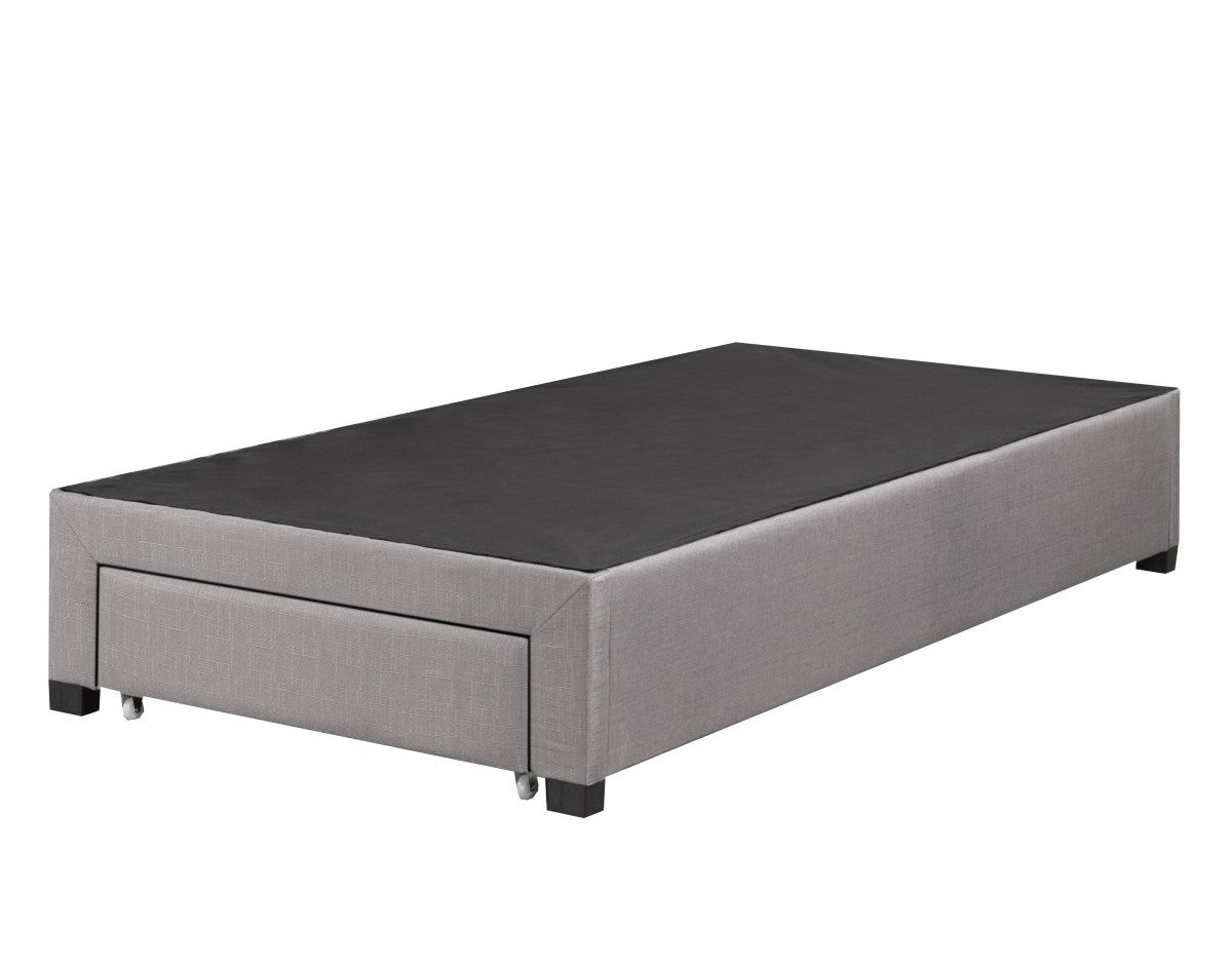 Bradley Twin Platform Bed Frame with Solid Wood Slats - Grey - Sturdy & Noise-Free Support for Mattresses - Perfect for Kids Rooms, Guest Beds & Small Spaces