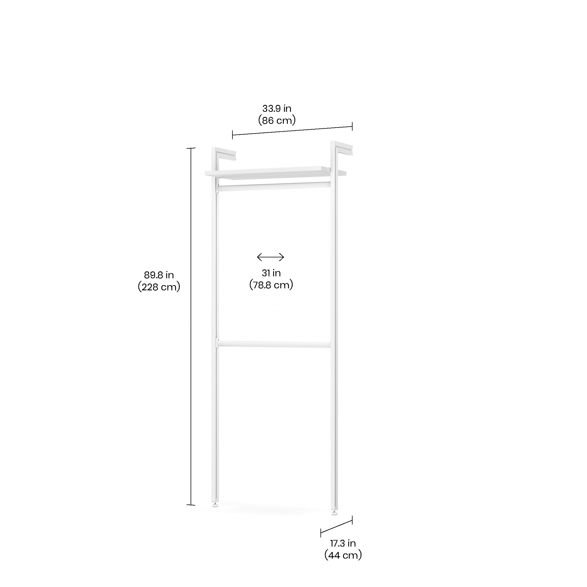 Freestanding Open Wardrobe Closet System - Easy Assembly & Space-Saving Storage Solution for Bedrooms, Dorms, and Small Apartments | CLOS IT W 103