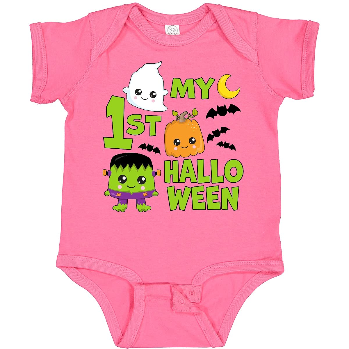 My 1st Halloween Baby Bodysuit - Cute Ghost & Pumpkin Design - Soft Cotton Infant Onesie for Halloween Photos & Family Costume Matching