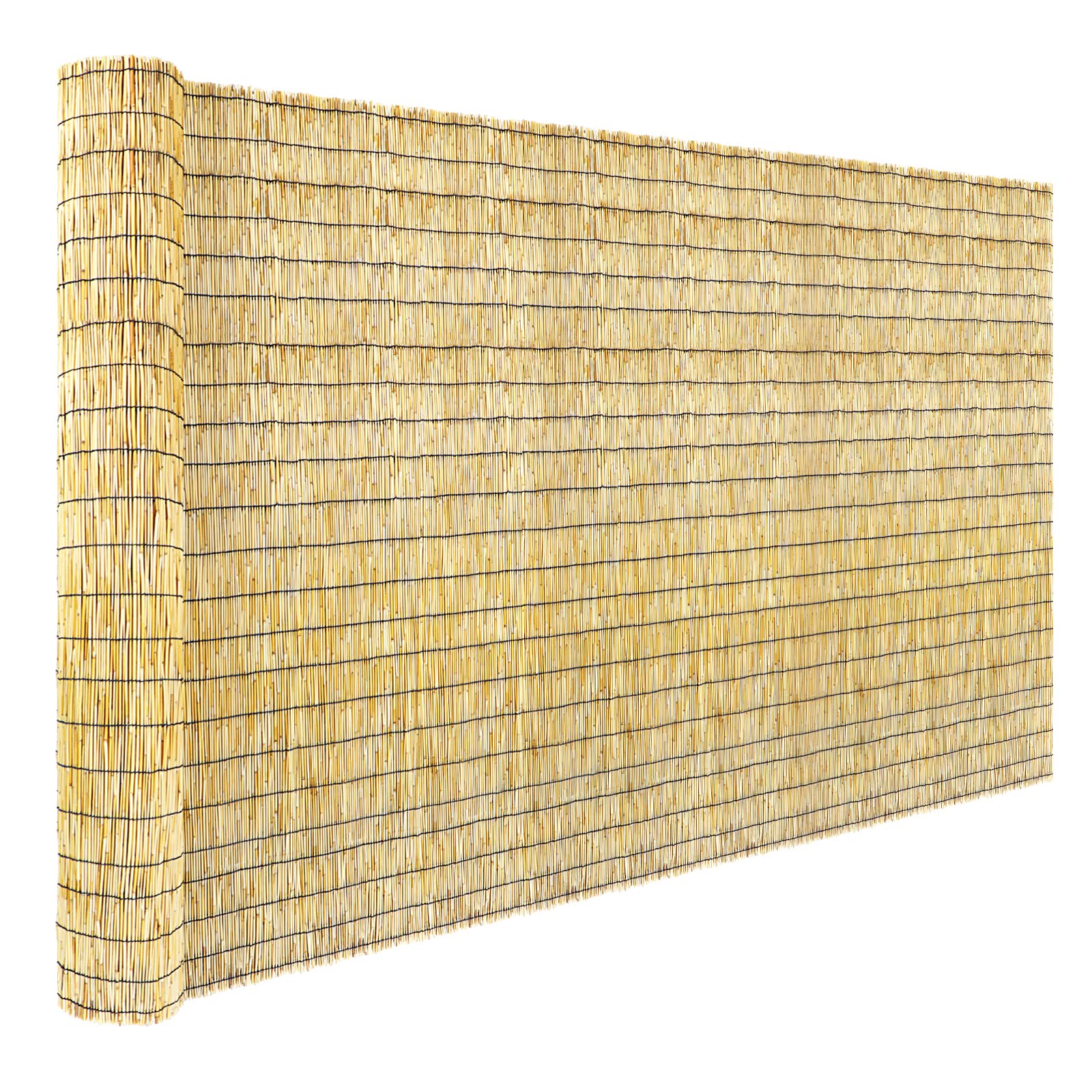5.5FT x 16.4FT Natural Bamboo Reed Fencing Rolls - Outdoor Privacy Screen for Backyard, Patio & Garden Cover | Durable Reed Curtain Fence for Deck, Poolside & Landscape Design