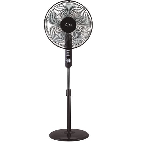 Midea 16 Inch Oscillating Stand Fan FS40-15F - Quiet Cooling for Home, Office & Bedroom - Energy Efficient with 3 Speed Settings