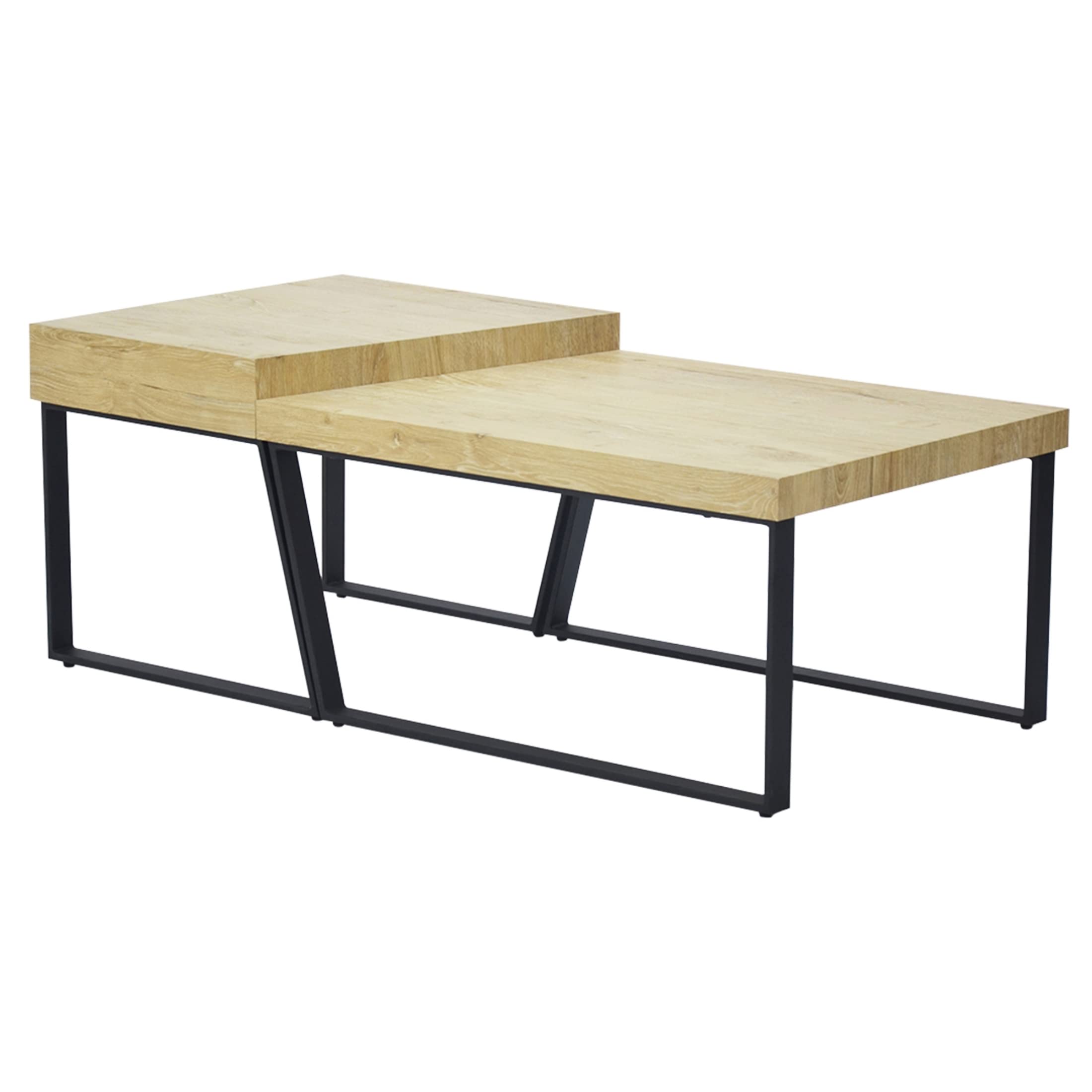 Modern Rectangular Wooden Coffee Table with Metal Frame - Stylish & Durable Living Room Furniture for Small Spaces, Apartments, and Home Decor