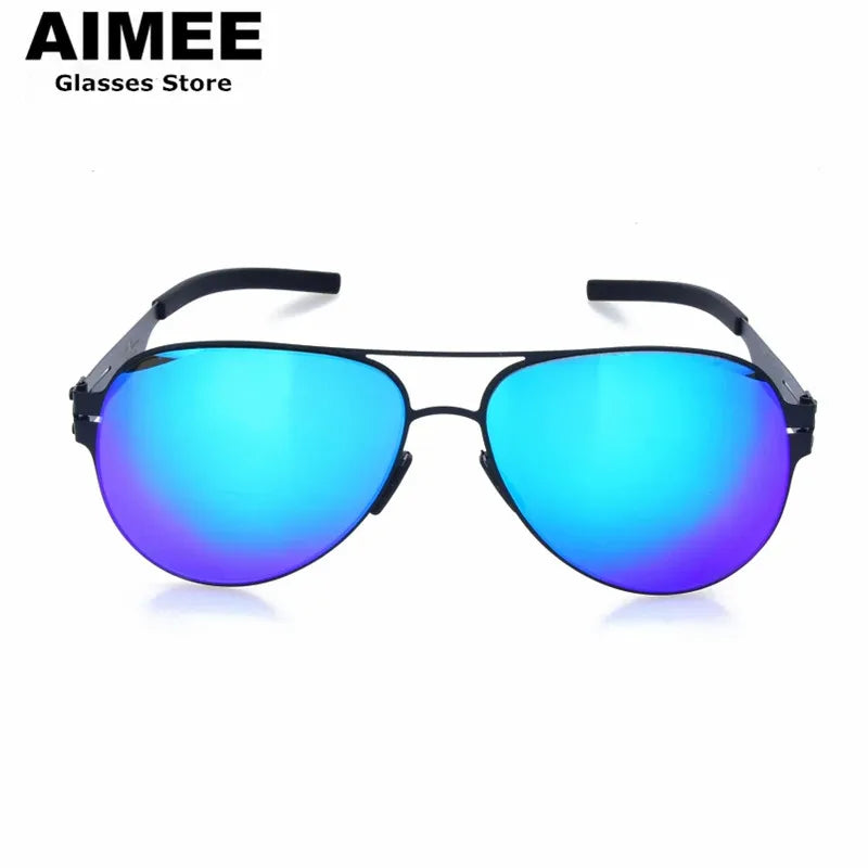 **Aimee Men's Polarized Sunglasses - Full Rim Oval Double Bridge Stainless Steel Frame - UV Protection for Driving, Fishing & Outdoor Activities (Model 6114)**