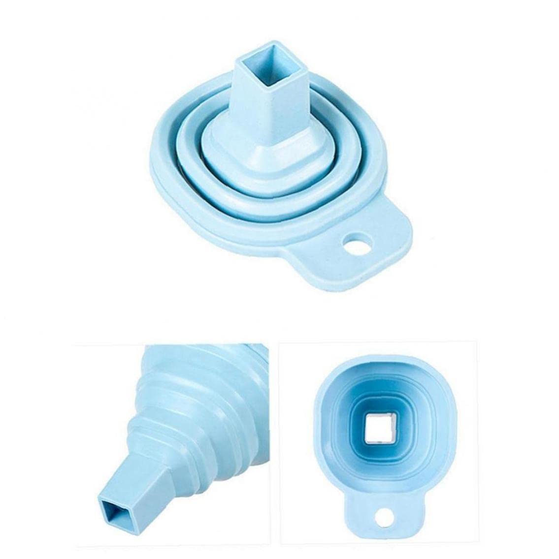 Onsinic 1 Pack Collapsible Silicone Funnel - Foldable Kitchen Funnel for Liquid, Powder & Oil Transfer - Diamond Painting Tools - Fits Water Bottles (Random Color, Blue) - Perfect for Cooking, Baking, DIY Crafts & Home Organization