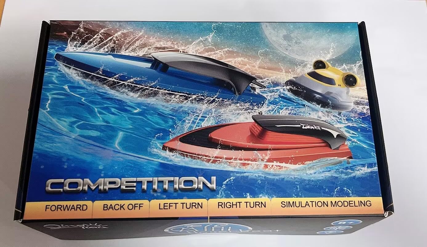 Uleway 2.4GHz Remote Control Boat for Kids & Adults - High Speed Mini RC Racing Boat Toy with LED Lights for Pool, Lake & Ocean - Perfect for Indoor & Outdoor Water Play, Birthday Gifts & Family Fun