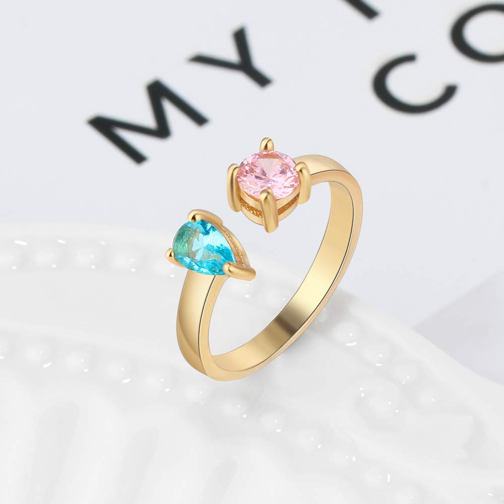 Custom Personalized Birthstone Rings for Women - Sterling Silver Engagement & Promise Rings, Best Friend Jewelry Gift for Weddings, Anniversaries, and Special Occasions
