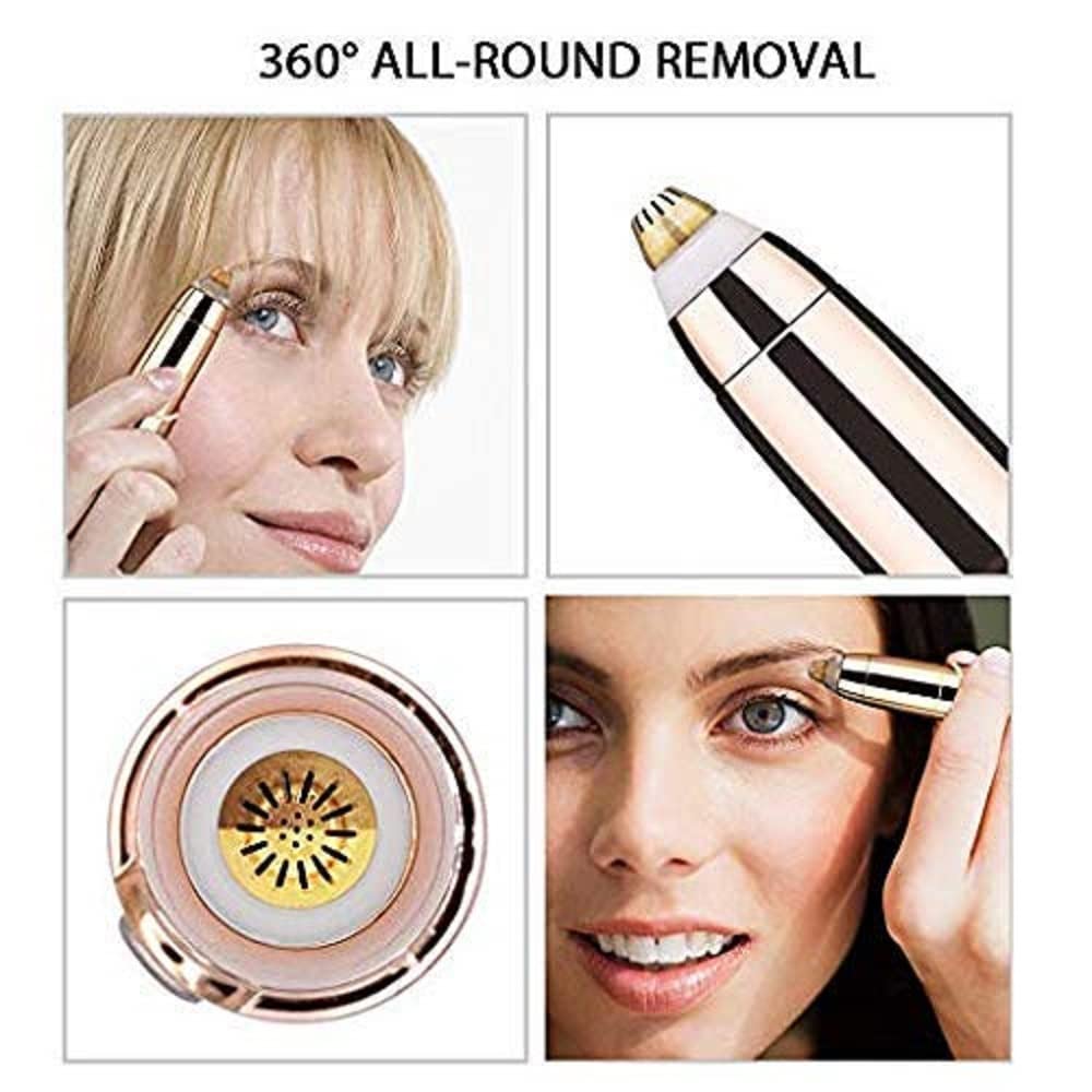 CARTSRUSHTI Women's Facial Hair Remover & Eyebrow Trimmer - Painless Epilator for Upper Lip, Chin & Face - Precise Pink Hair Removal Device (2022 Upgrade) - Perfect for Travel, Home & Salon Use