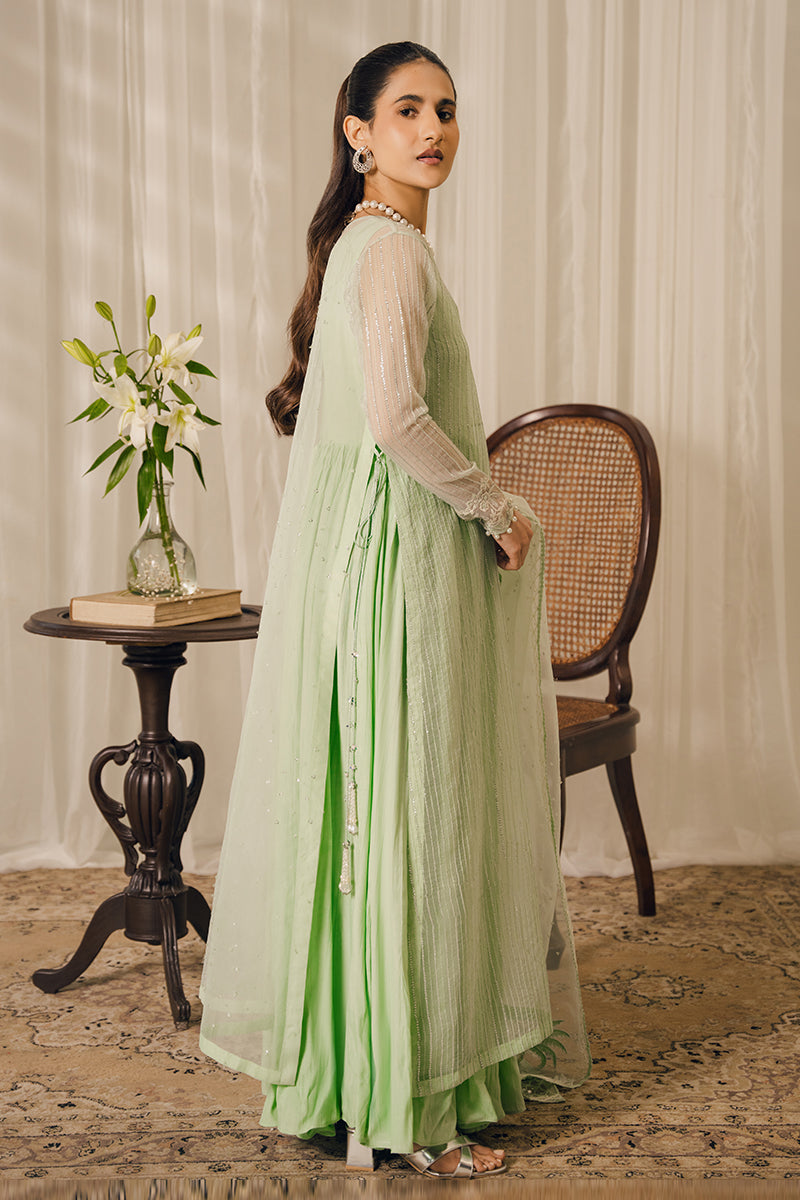 Elegant MINT BLOOM 2-Piece Outfit (Shirt & Dupatta) for Women | Traditional Indian Ethnic Wear | Perfect for Weddings, Festivals & Special Occasions