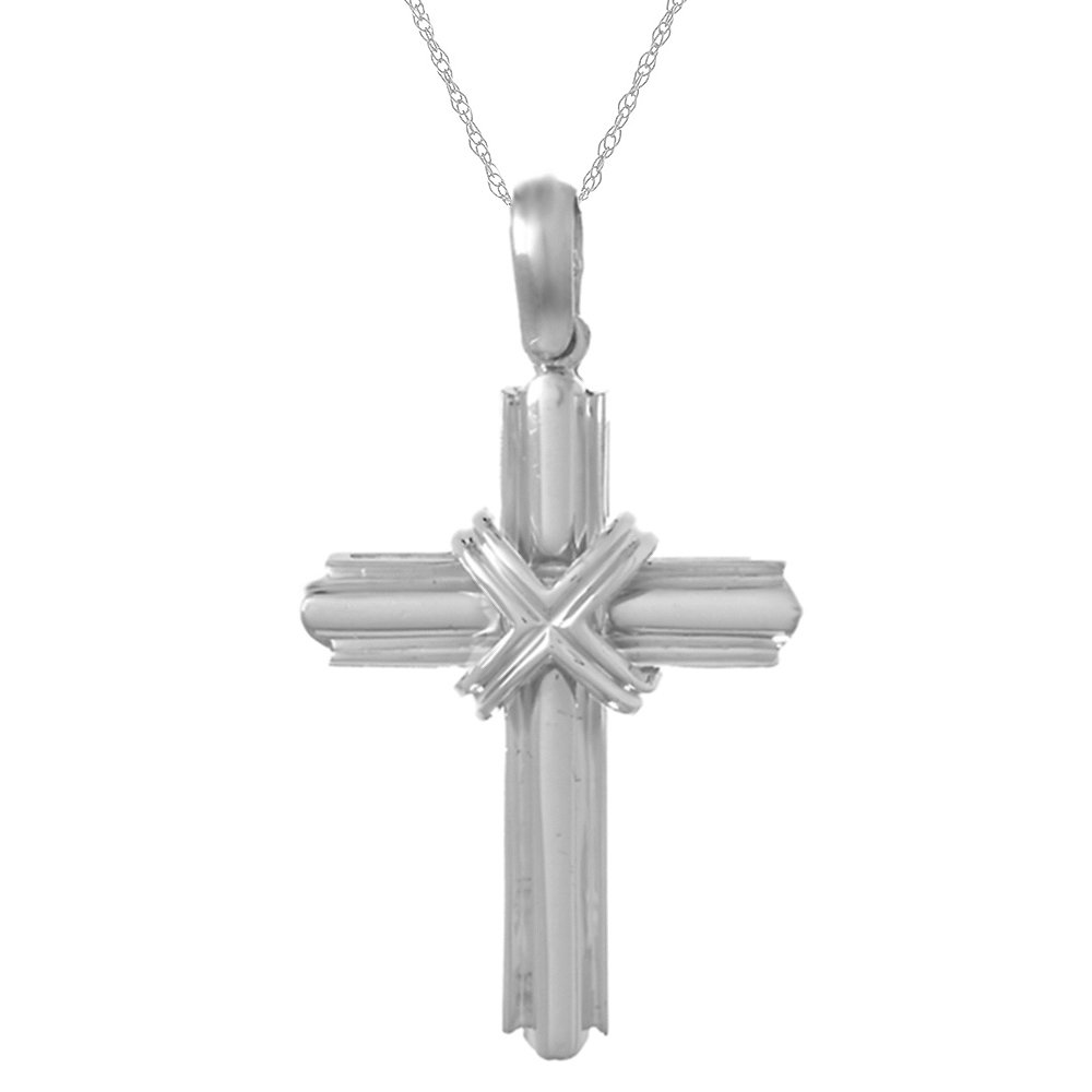 925 Sterling Silver Religious Necklace with Cross Charm Pendant & Chain - Faith Jewelry for Women, Baptism Gifts, Church Wear & Daily Devotion