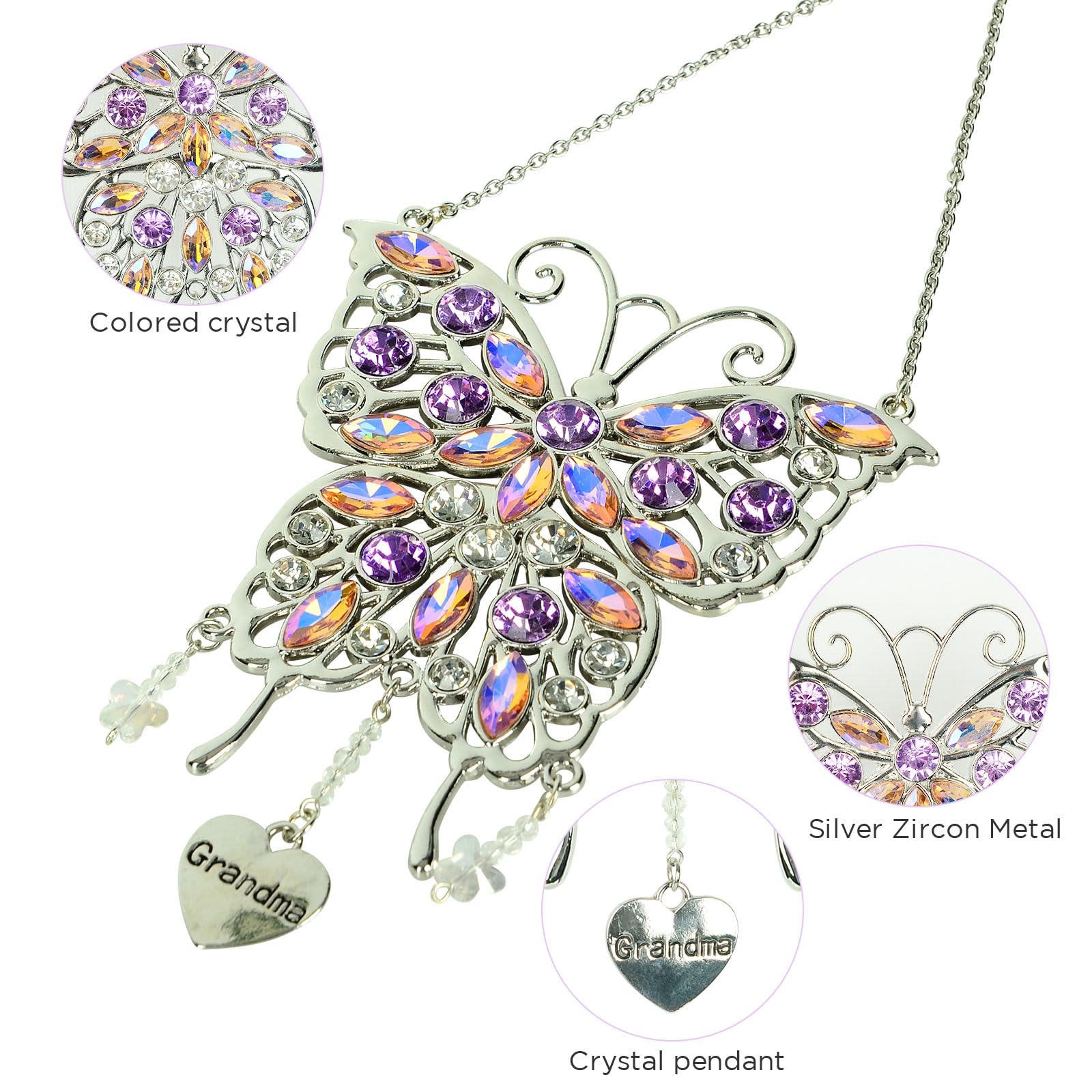 JOBOSI Crystal Butterfly Decor - Elegant Wall & Room Decoration, Unique Birthday Gift for Grandma & Great Grandma - Perfect for Home Decor, Living Room, Bedroom & Special Occasions