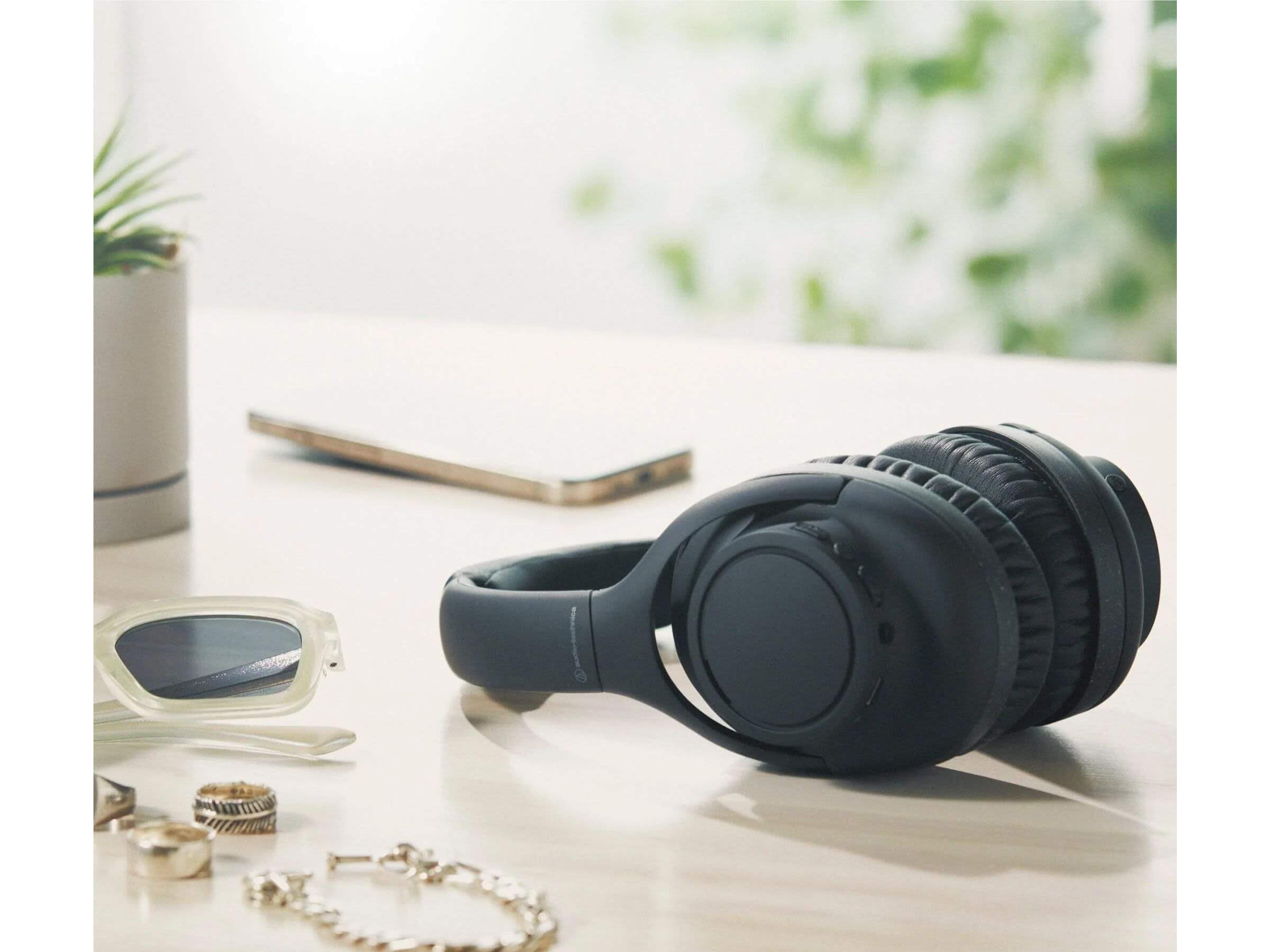 Audio Technica ATH-S300BT Wireless Bluetooth Headphones - Over-Ear Noise Cancelling Headset with Built-in Mic for Music, Gaming & Work from Home