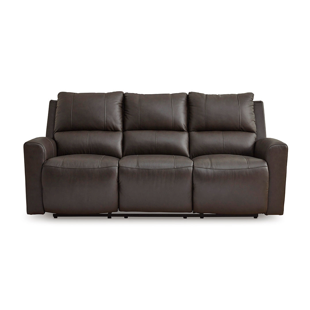 Boxmere Power Reclining Sofa with USB Charging - Modern Electric Recliner Couch for Living Room, Home Theater & Relaxation - Soft Faux Leather Sectional Sofa with Adjustable Headrest and Lumbar Support