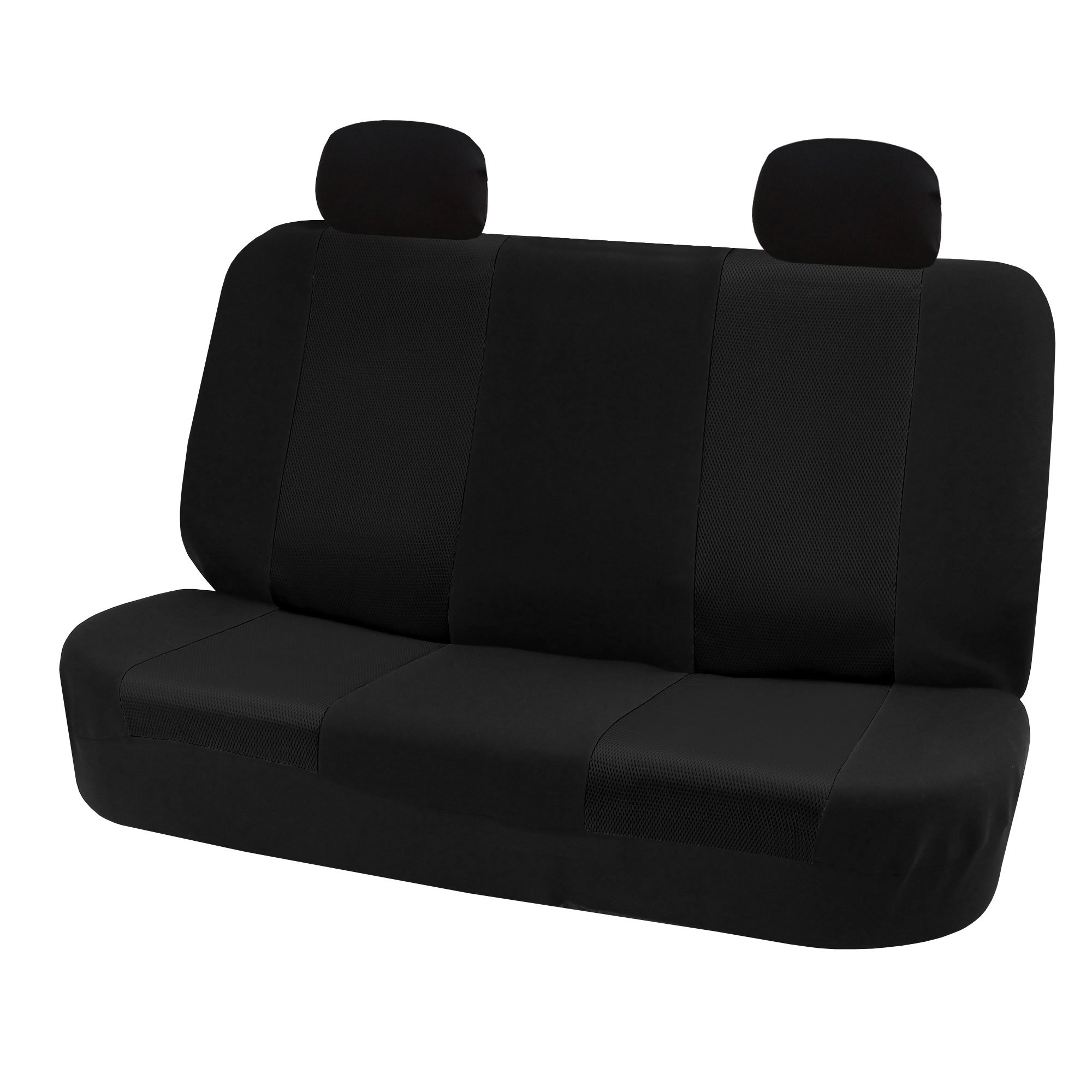 FH Group Universal Car Seat Covers Set - Black Cloth for SUV, Sedan, Van | Perfect for Road Trips & Daily Commute