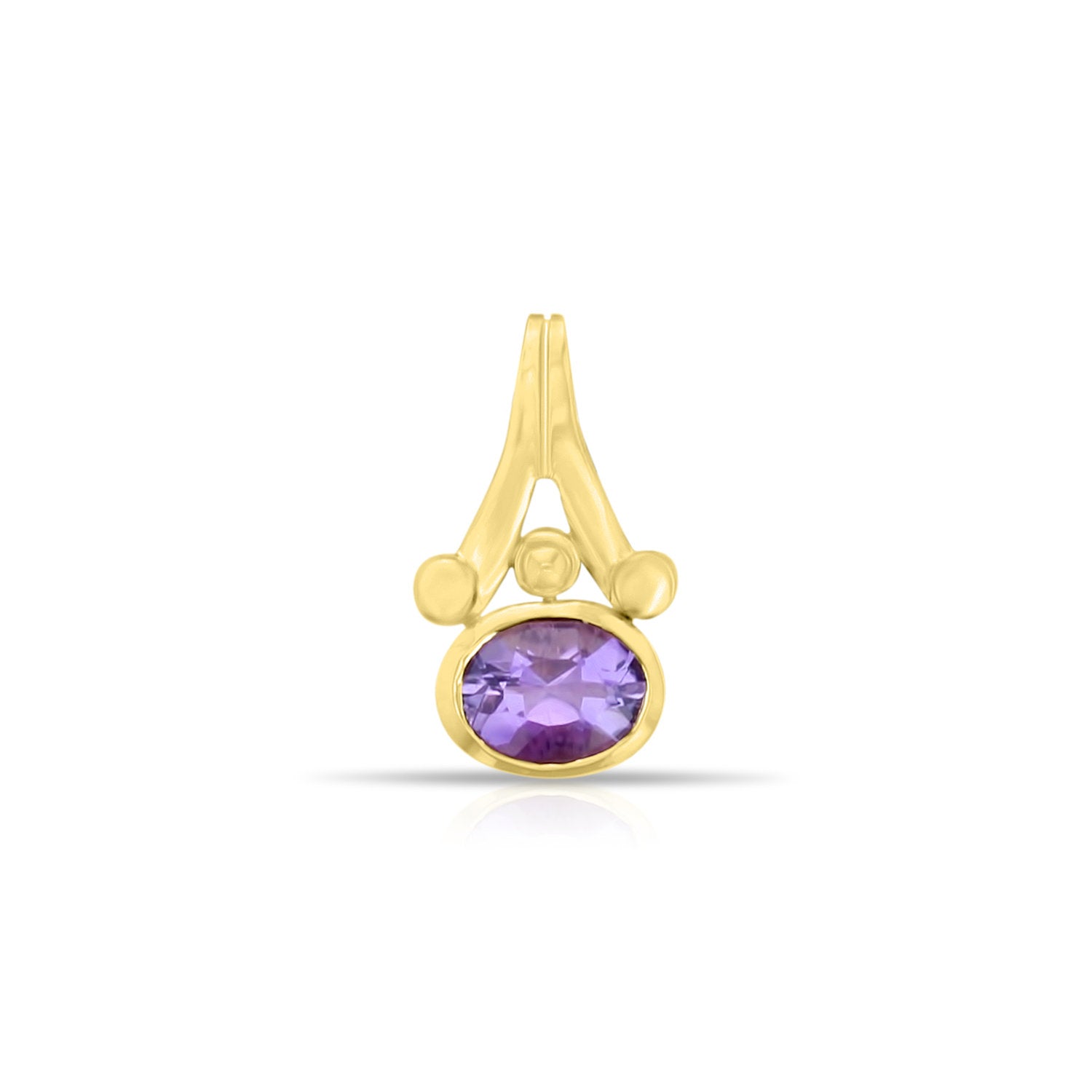 3.00cttw Oval Amethyst Pendant in 14K Yellow Gold - Elegant Jewelry Gift for Women, Perfect for Valentine's Day, Anniversary & Special Occasions