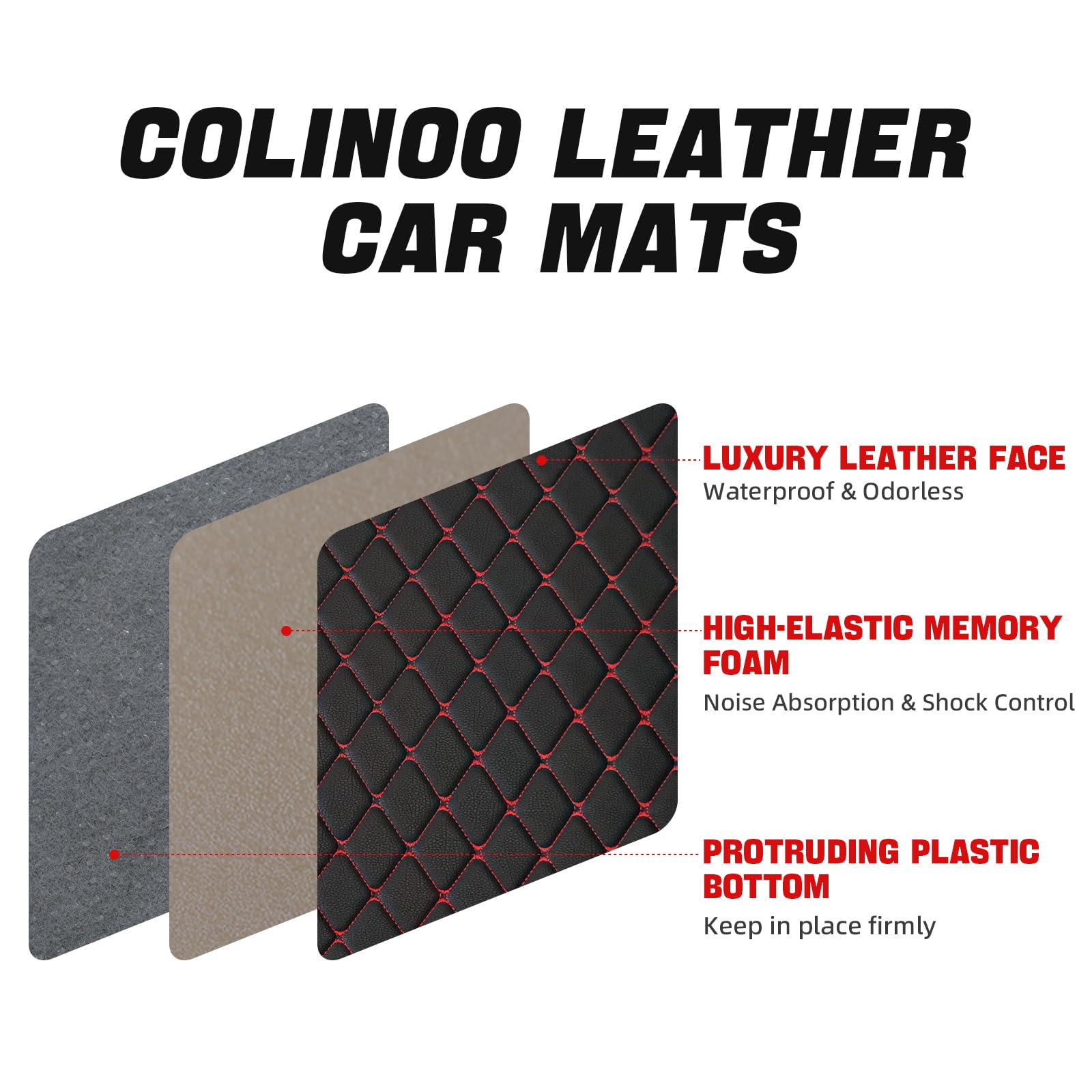 Premium All-Weather Luxury Leather Car Mats - Universal Fit for Cars, SUVs, Vans & Trucks | Waterproof & Durable Floor Mats for Year-Round Protection & Comfort | Perfect for Daily Commute, Road Trips & Family Adventures